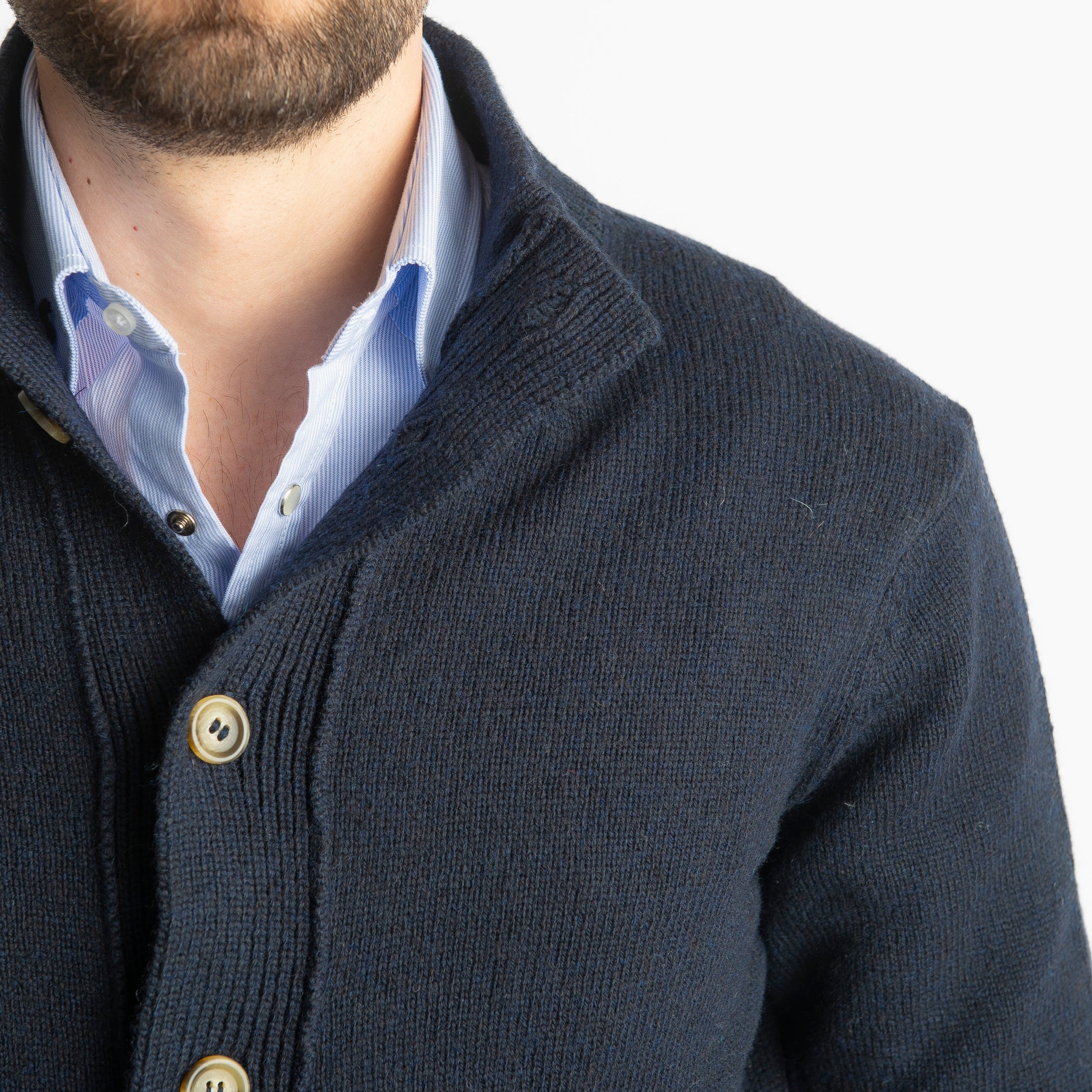 Cardigan In Lana Lambswool Blu