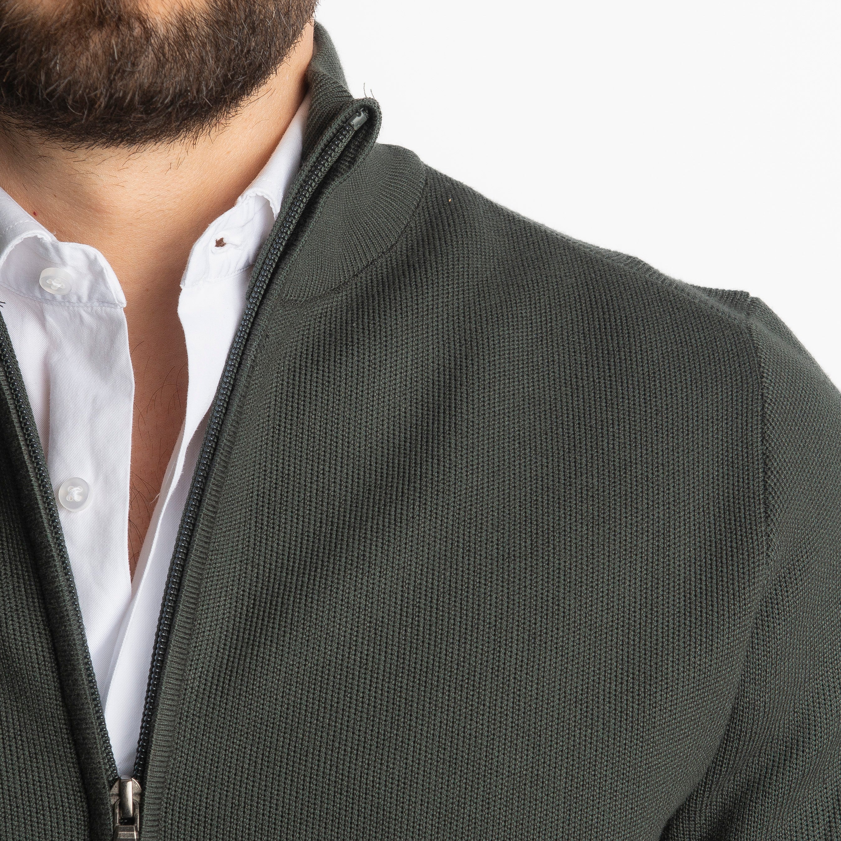 Cardigan Con Zip 251167 Verde