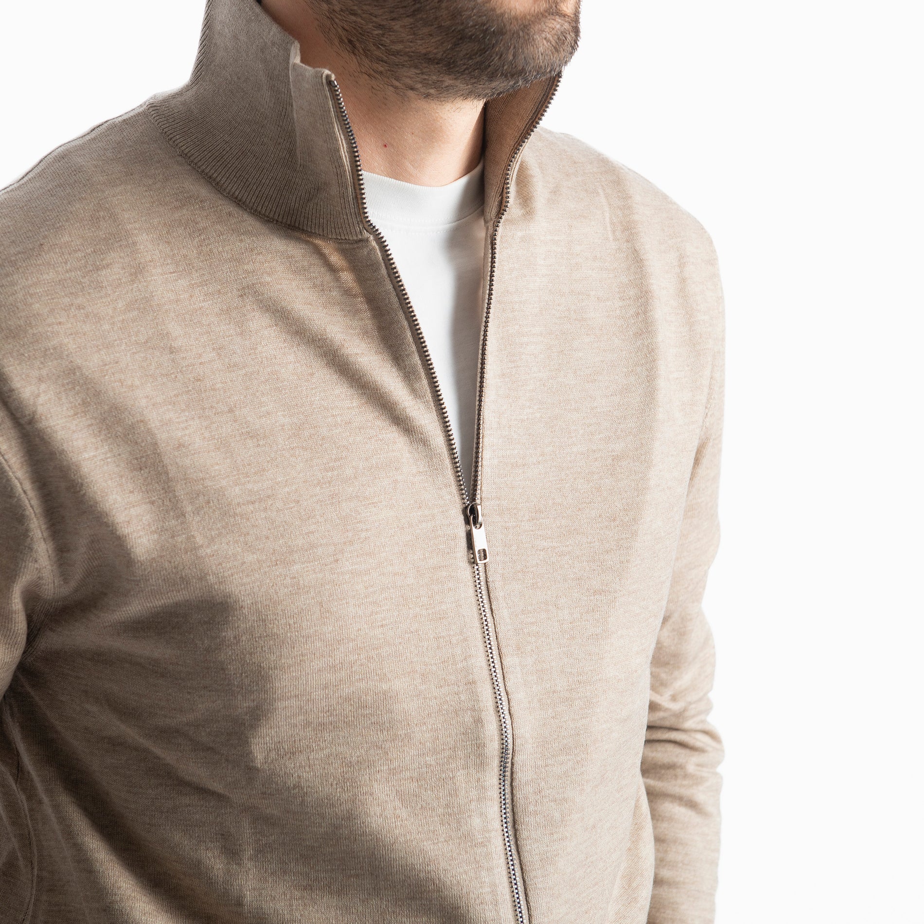 Cardigan Full Zip IT007 Beige
