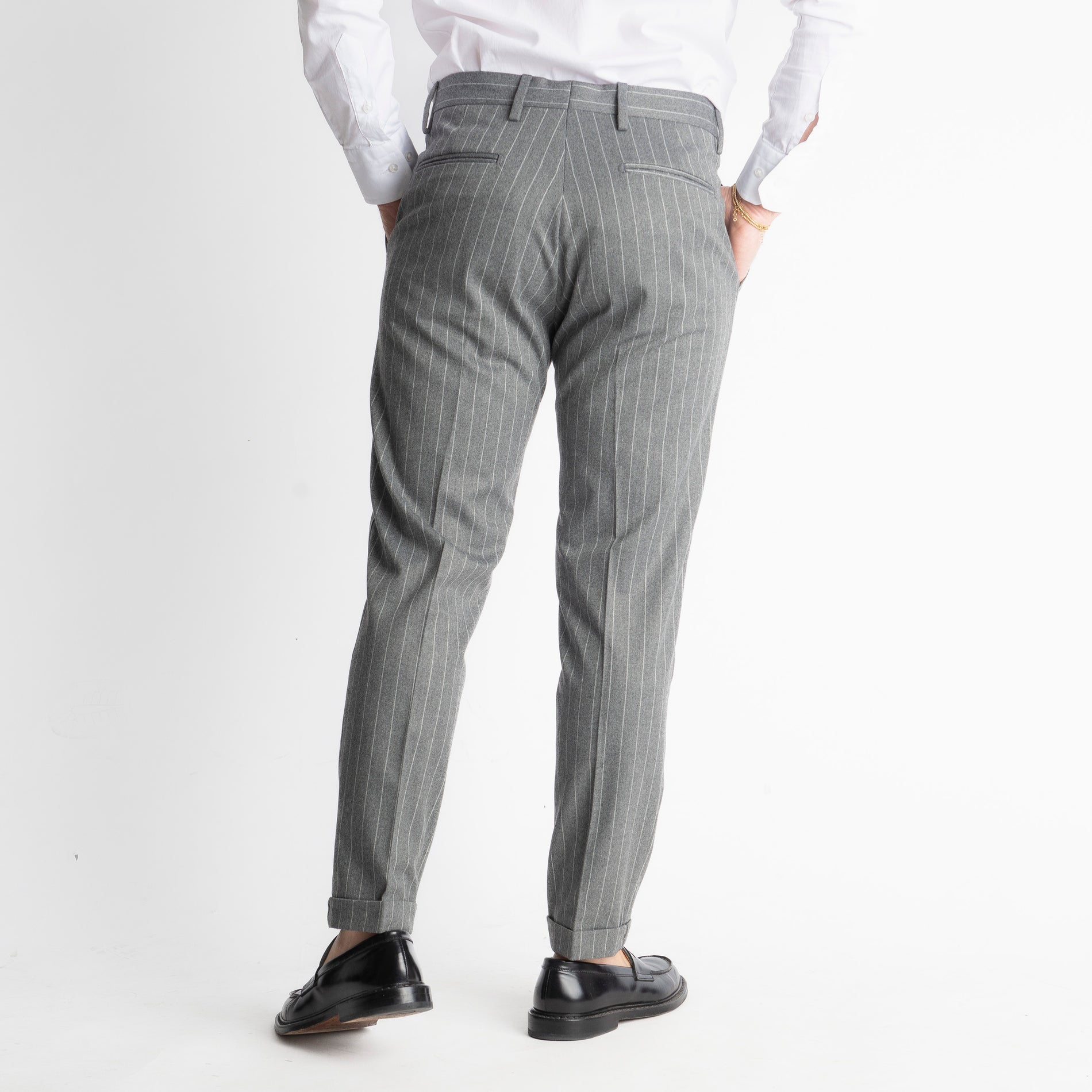 Pantalone TO8011 Wool Gessato Grigio
