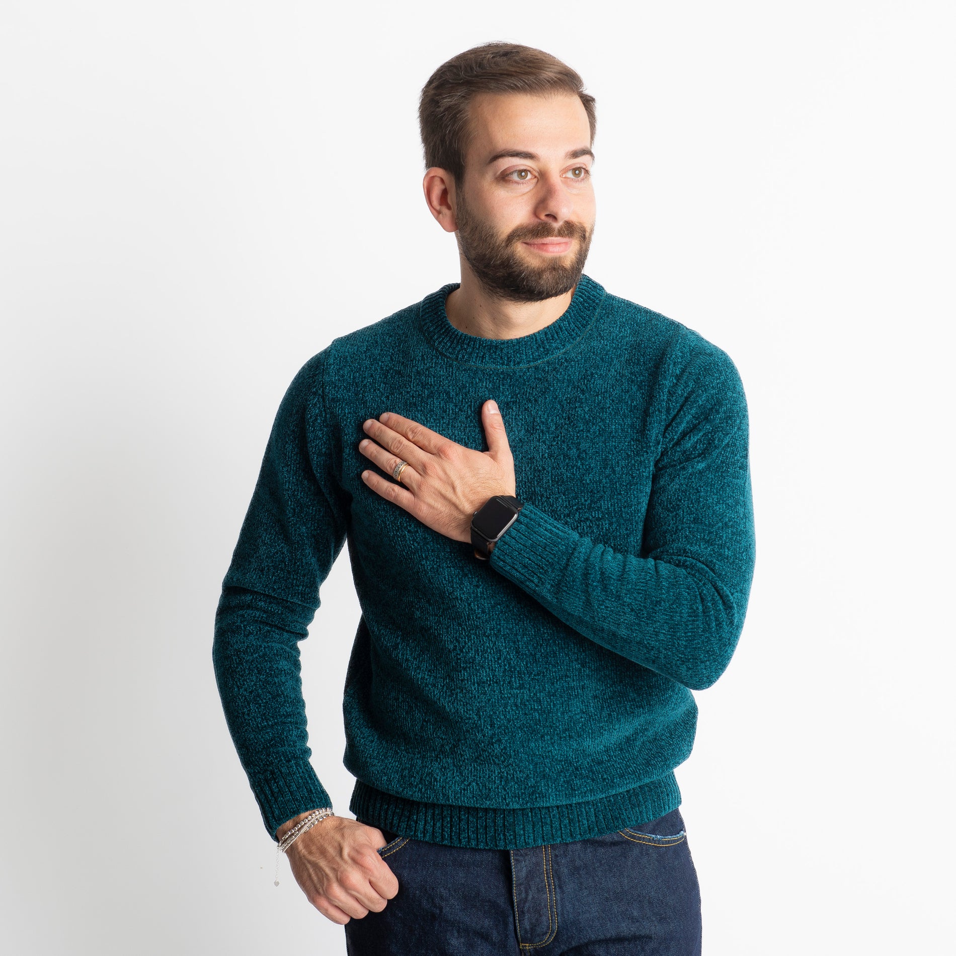 Maglione in Ciniglia 21027 Verde