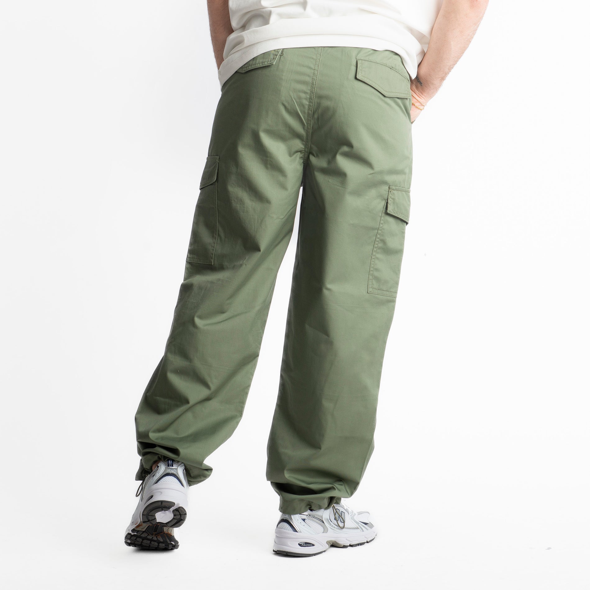 Pantalone Cargo con Coulisse in vita Verde