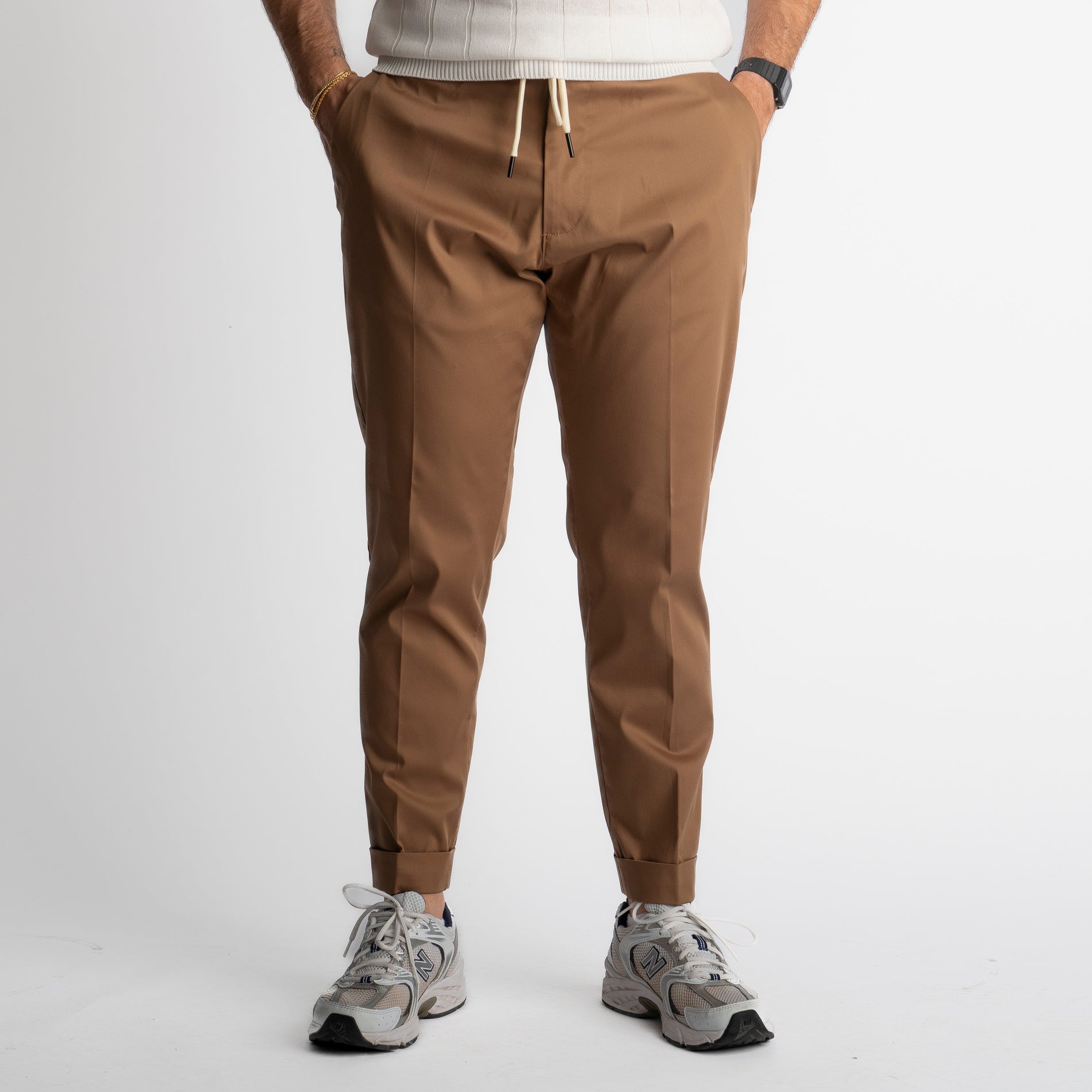 Pantalone Ischia Tessuto no Stiro Nocciola