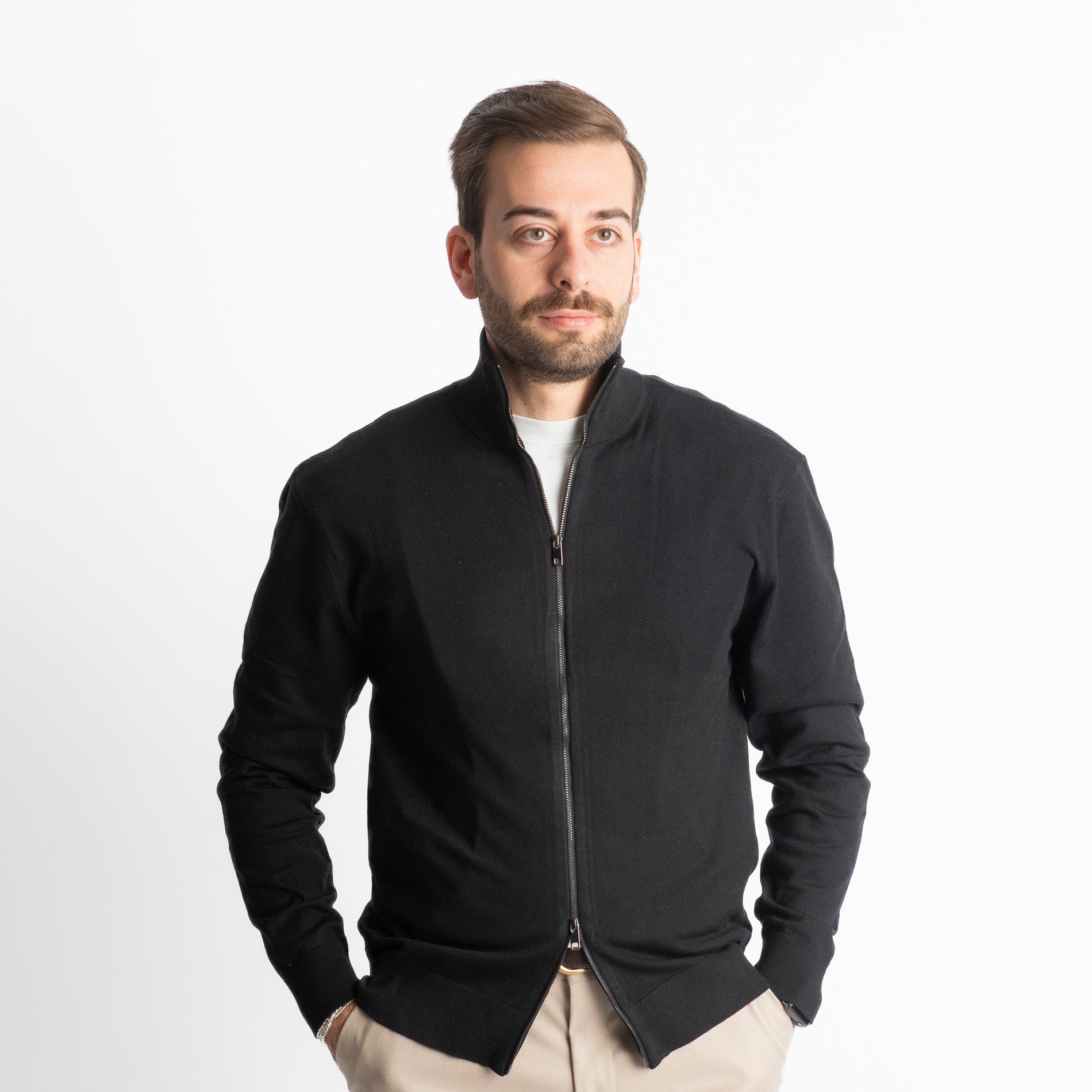 Cardigan Full Zip IT007 Nero