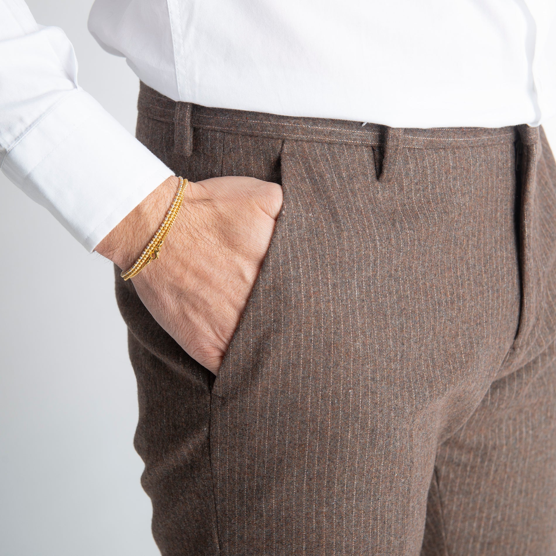 Pantalone TO8011 Wool Rigato Moro