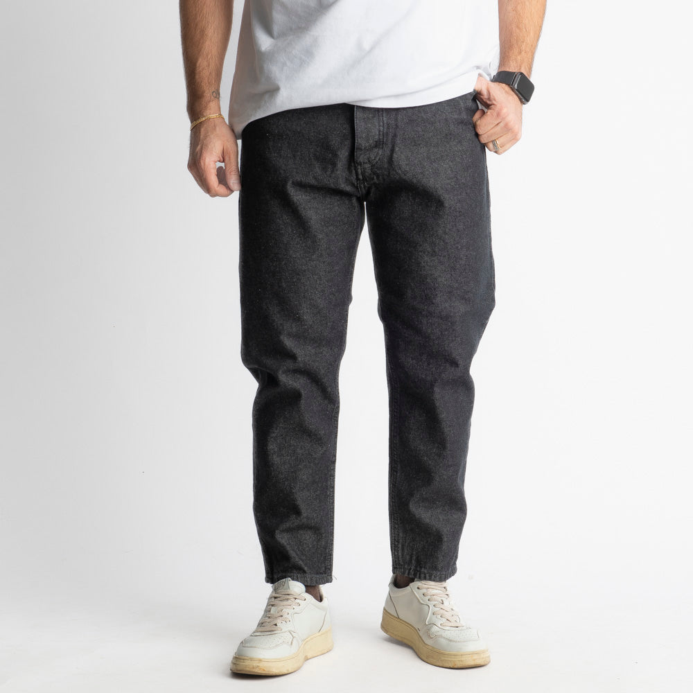 Jeans Uomo Carrot Fit Lavaggio Zero Nero