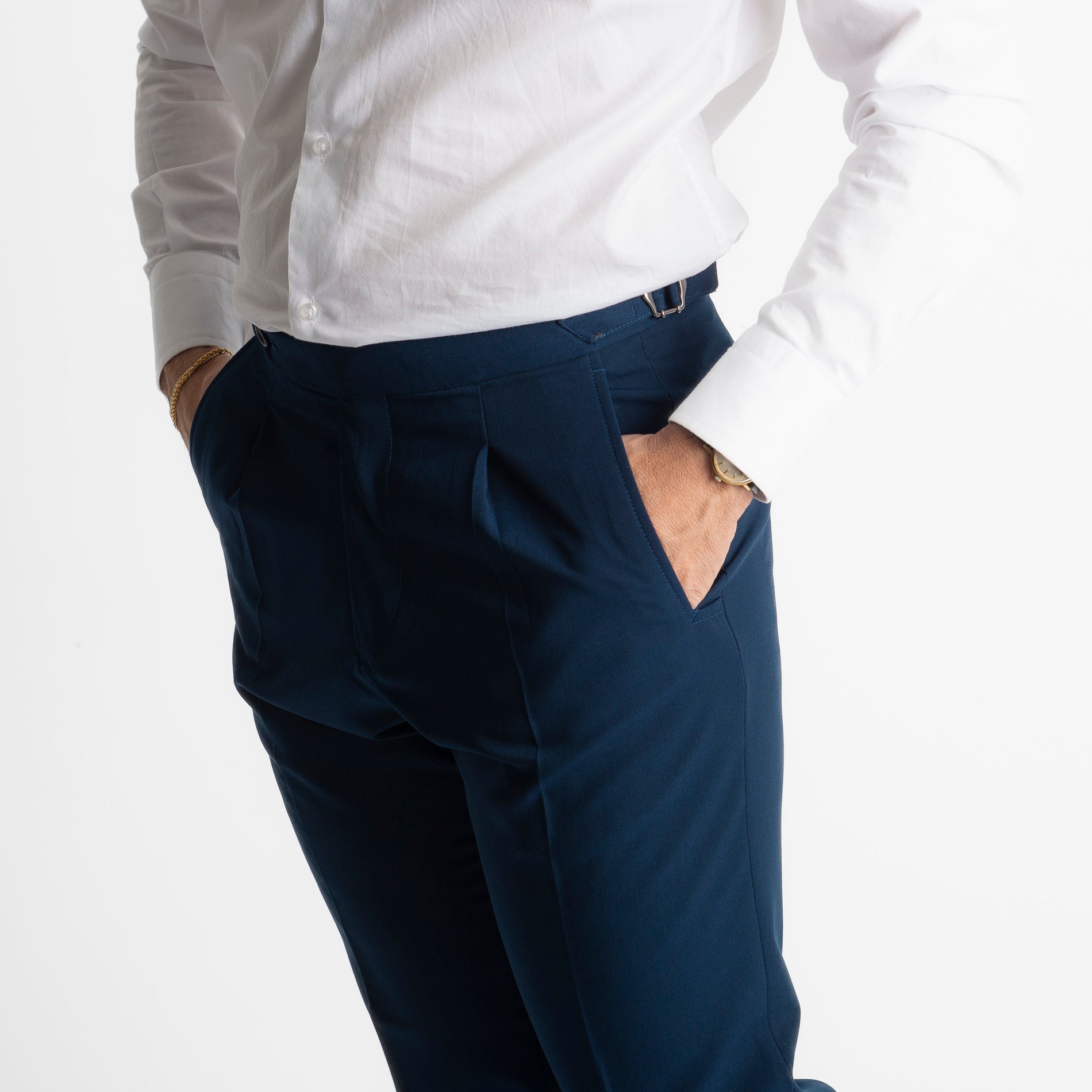 Pantalone Miller Doppia Fibbia Blu Navy
