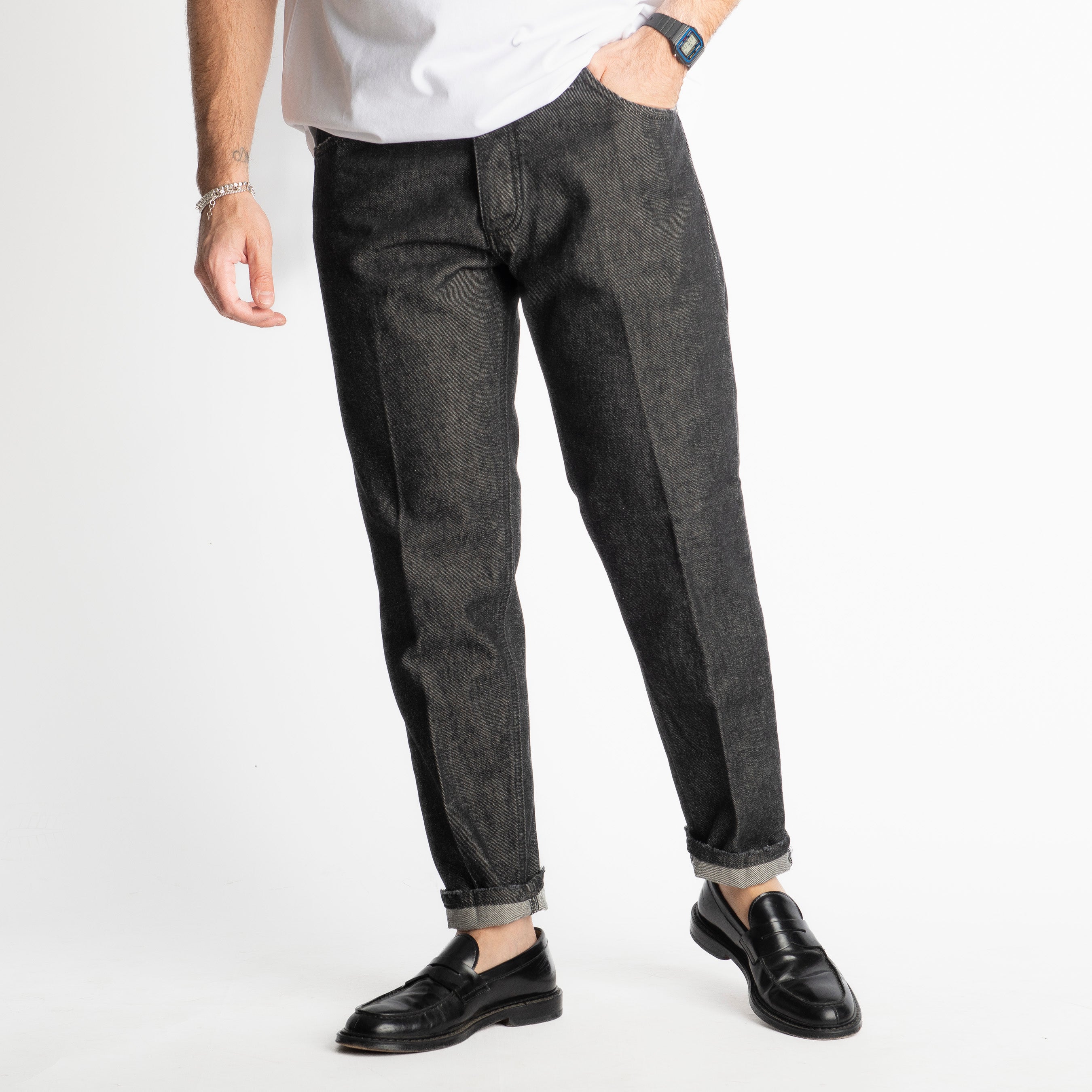 Jeans Straight Fit Lavaggio Zero Nero