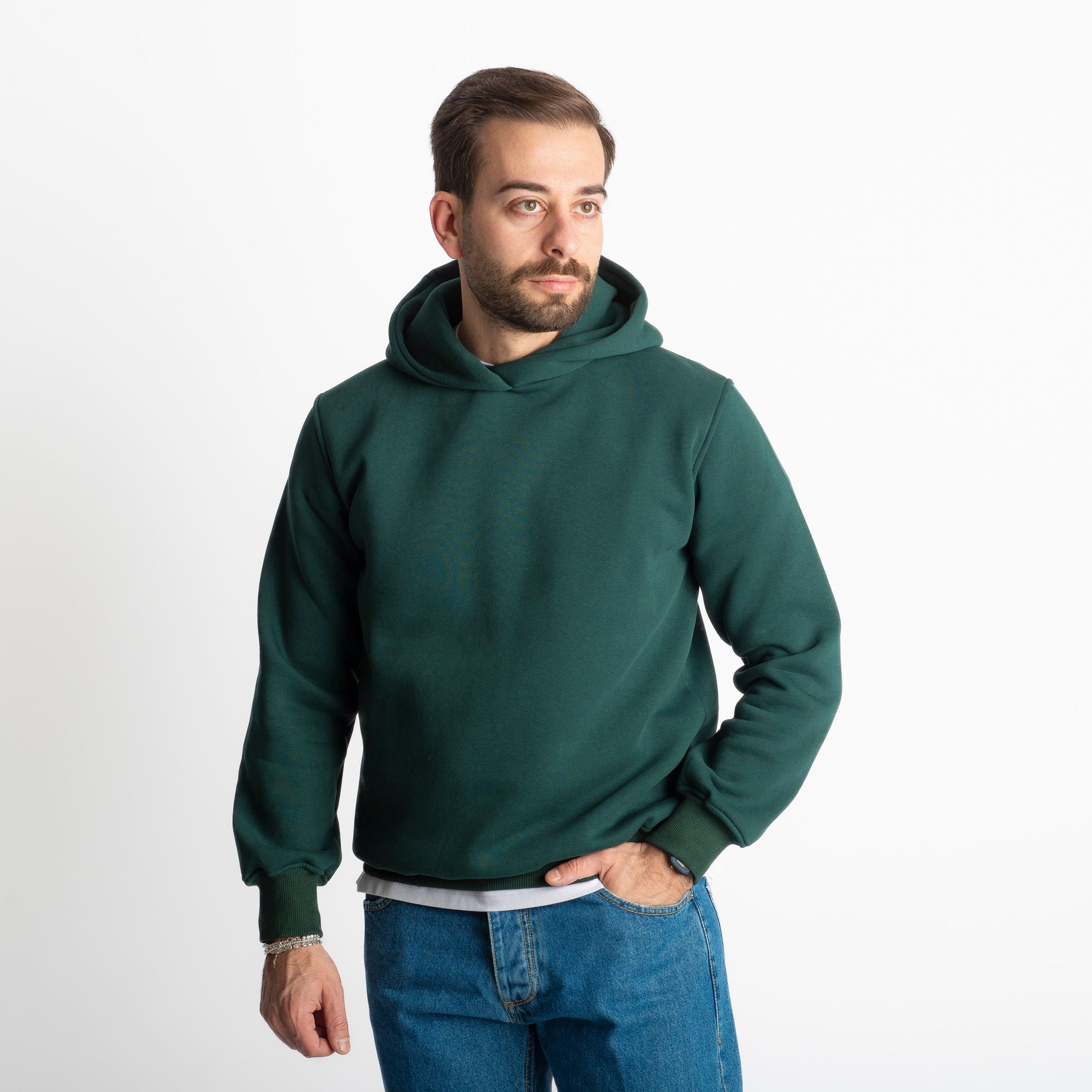 Felpa Uomo Con Cappuccio 0310 Verde