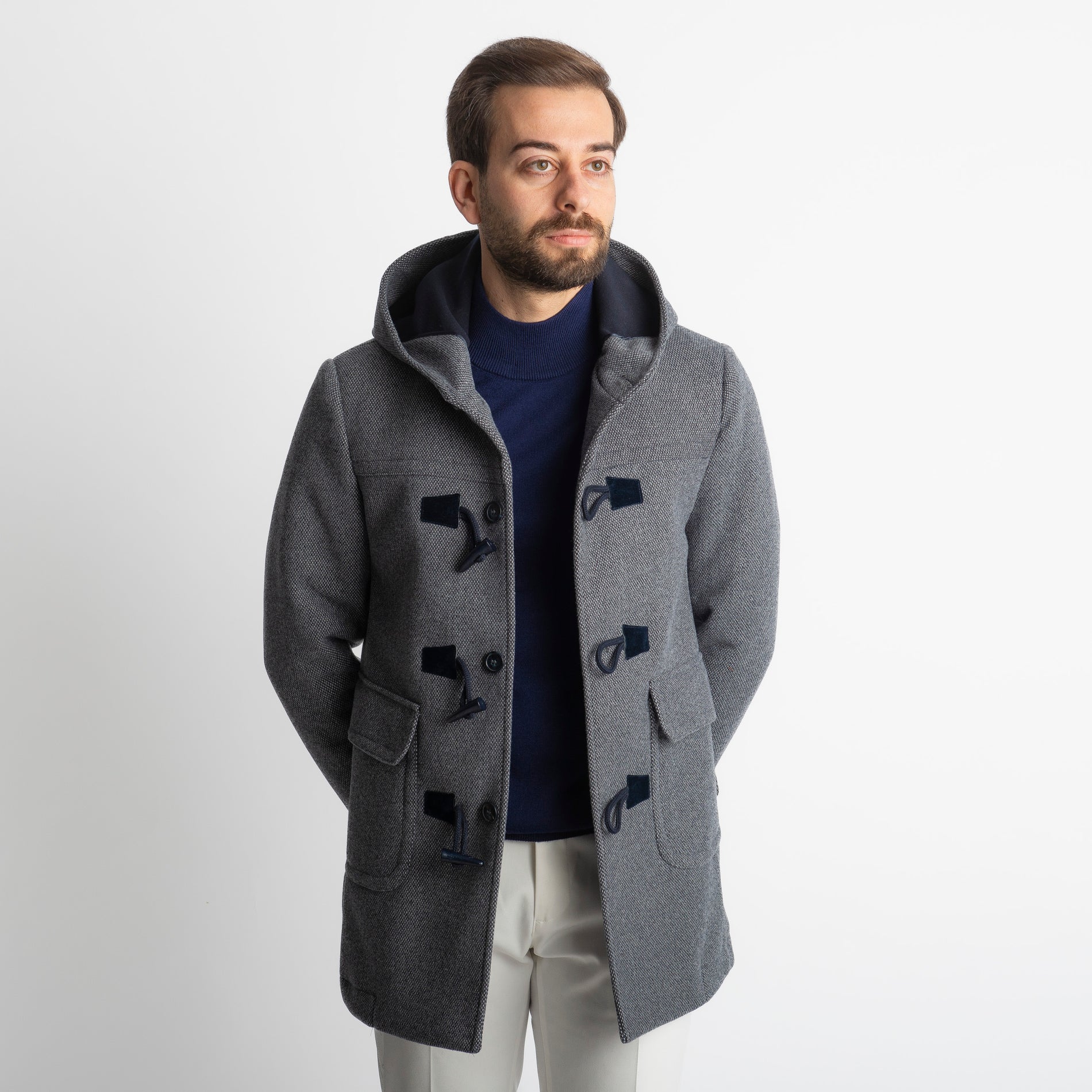 Cappotto Montgomery Spigato Blu