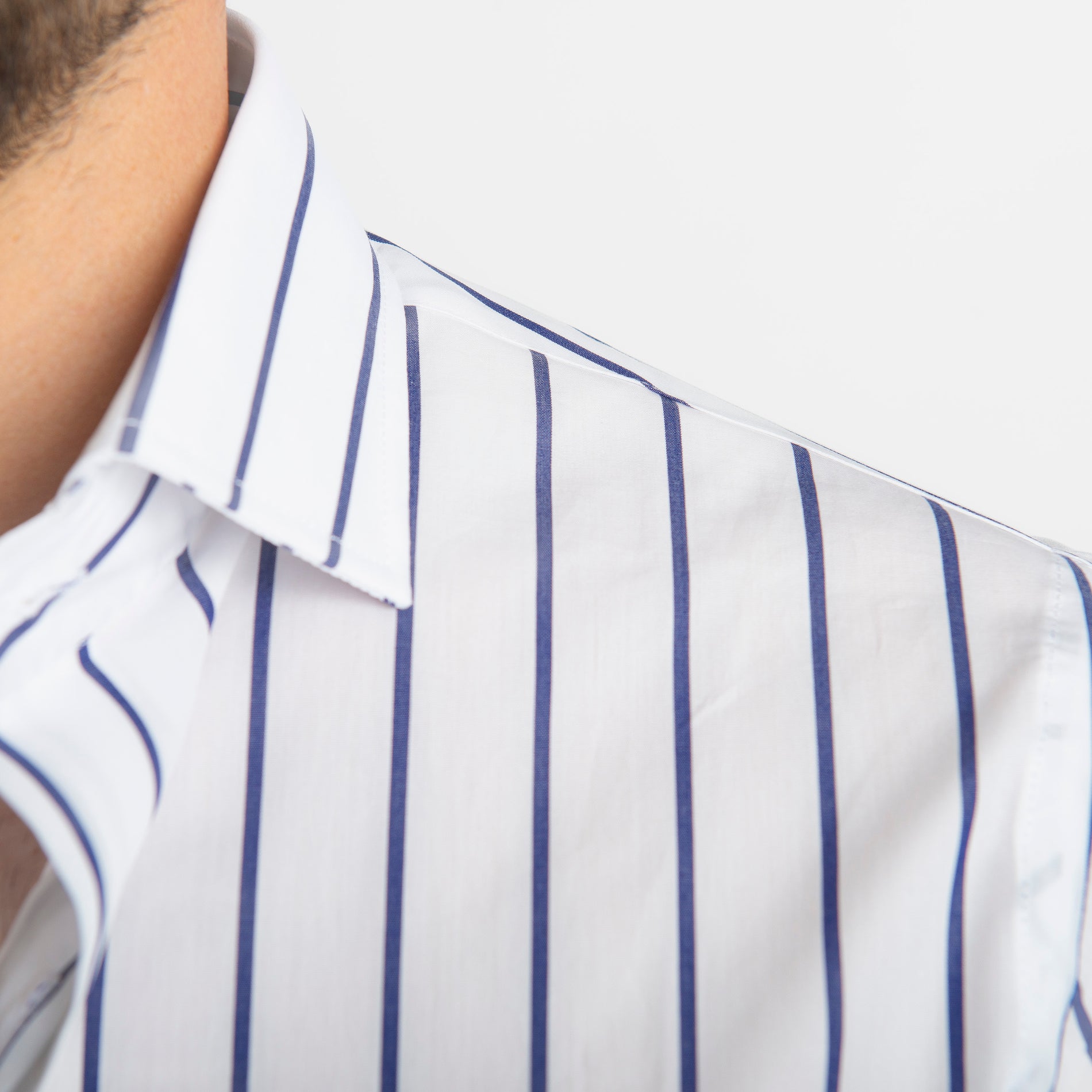 Camicia Fondo Bianco Rigo Blu
