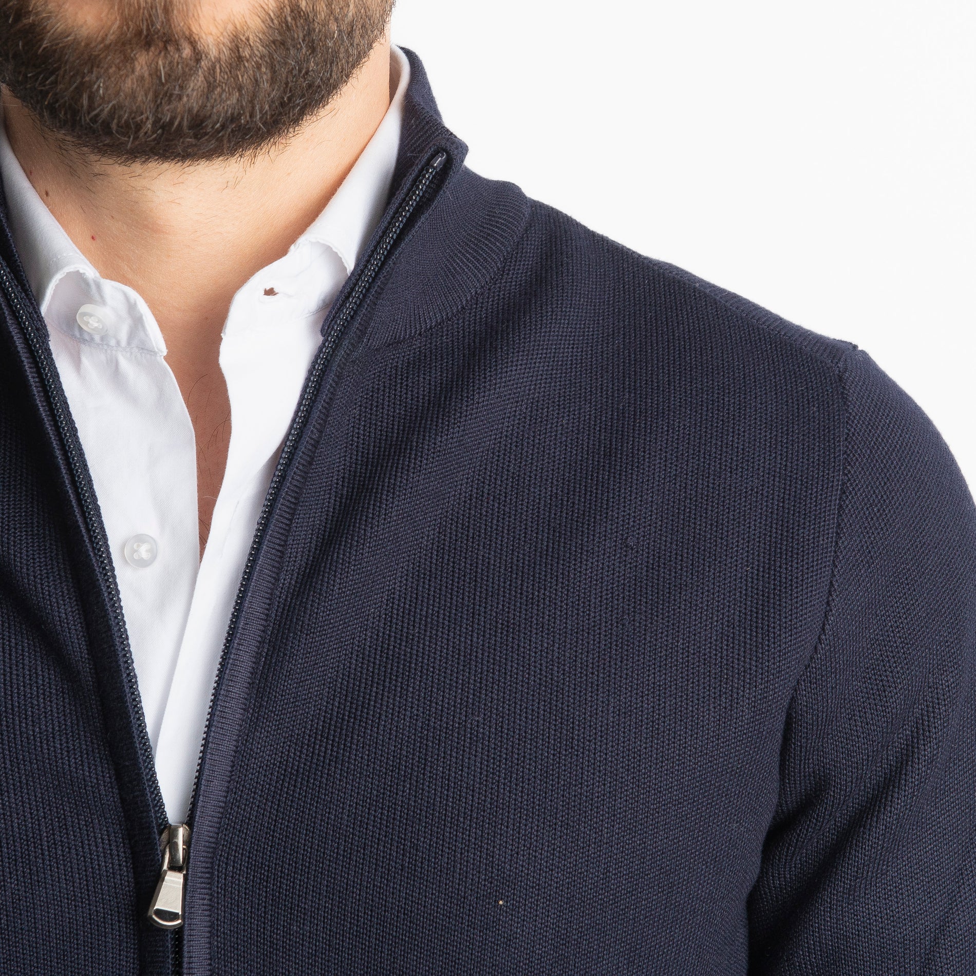 Cardigan Con Zip 251167 Blu