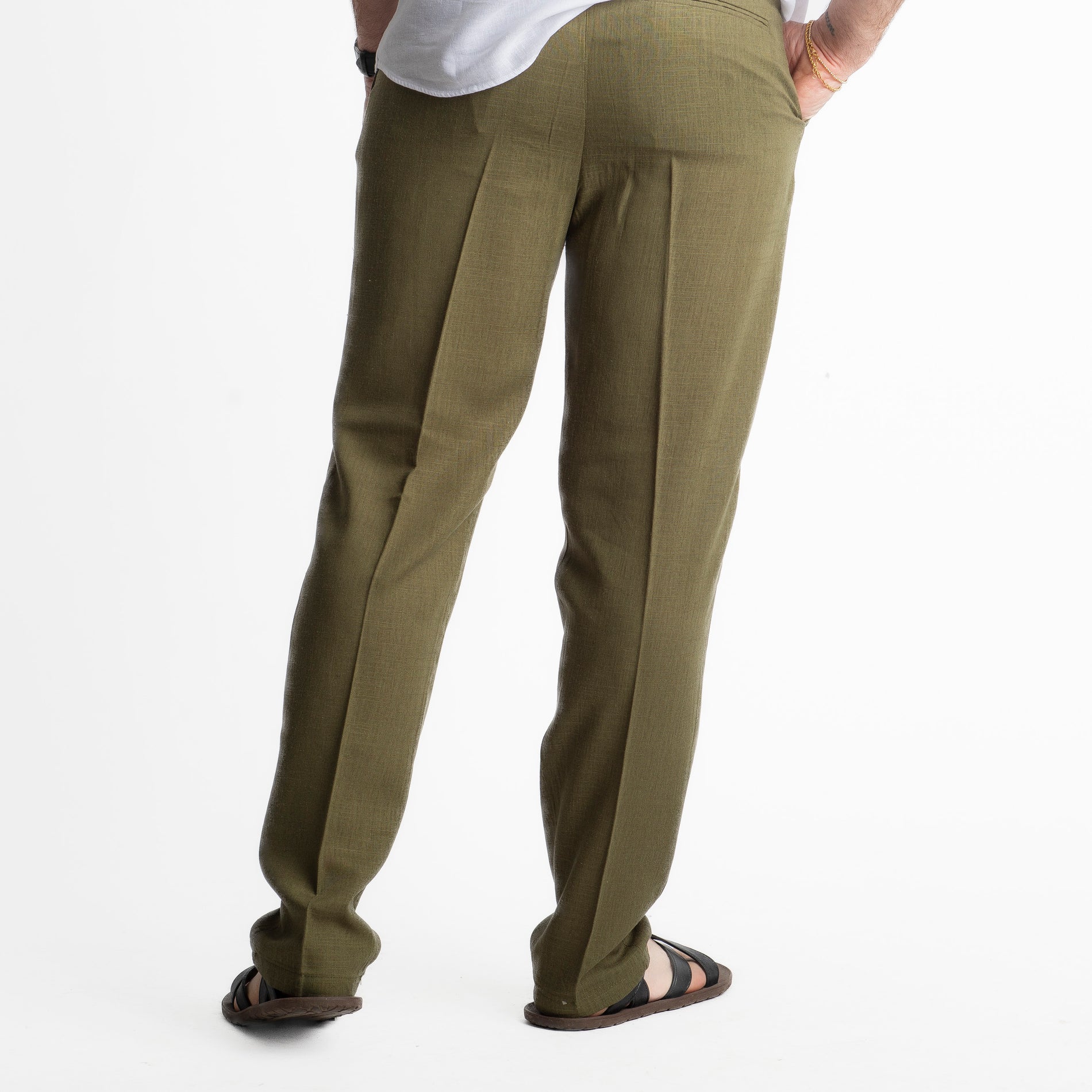 Pantalone in Lino Officine Borboniche Verde