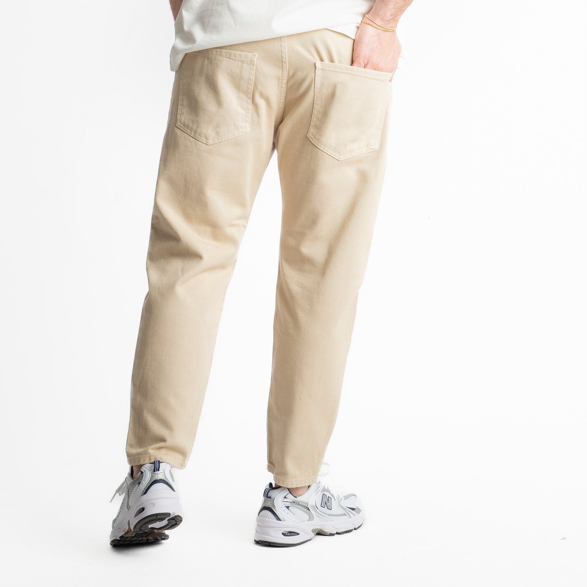 Jeans Uomo Carrot Fit Beige