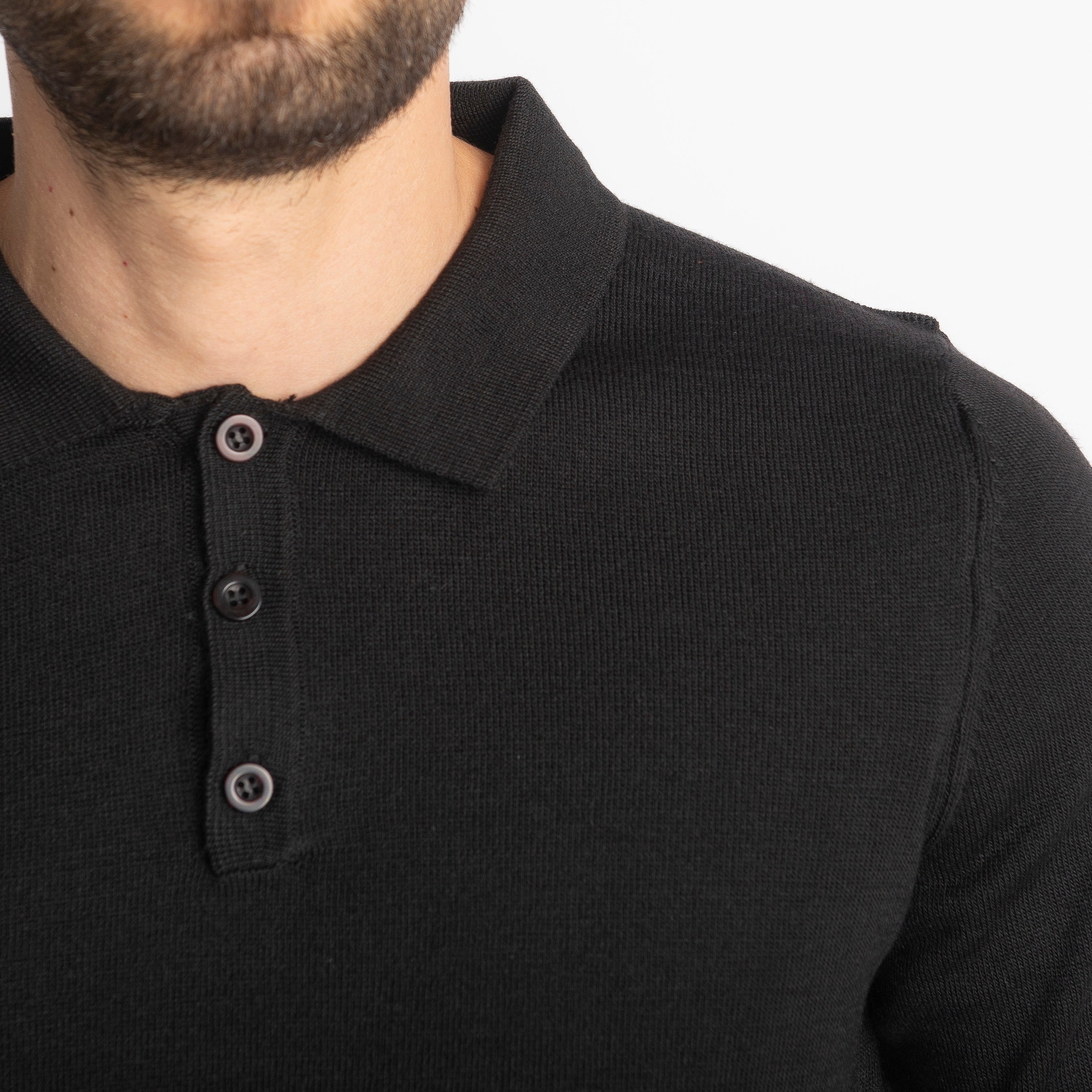 Polo Lana Merinos Nero