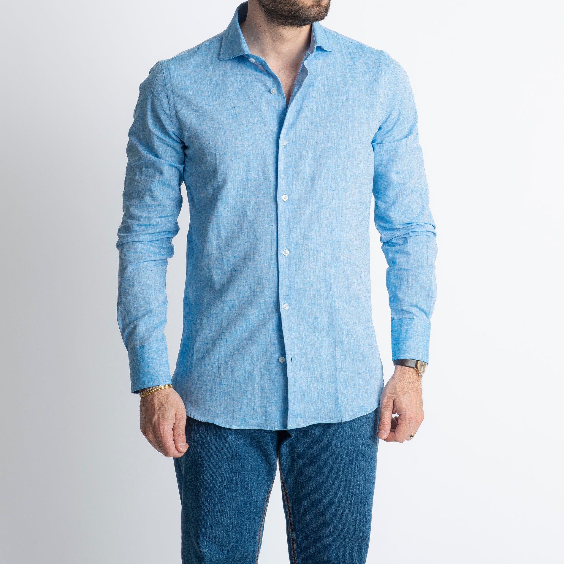Camicia in Lino Azzurro
