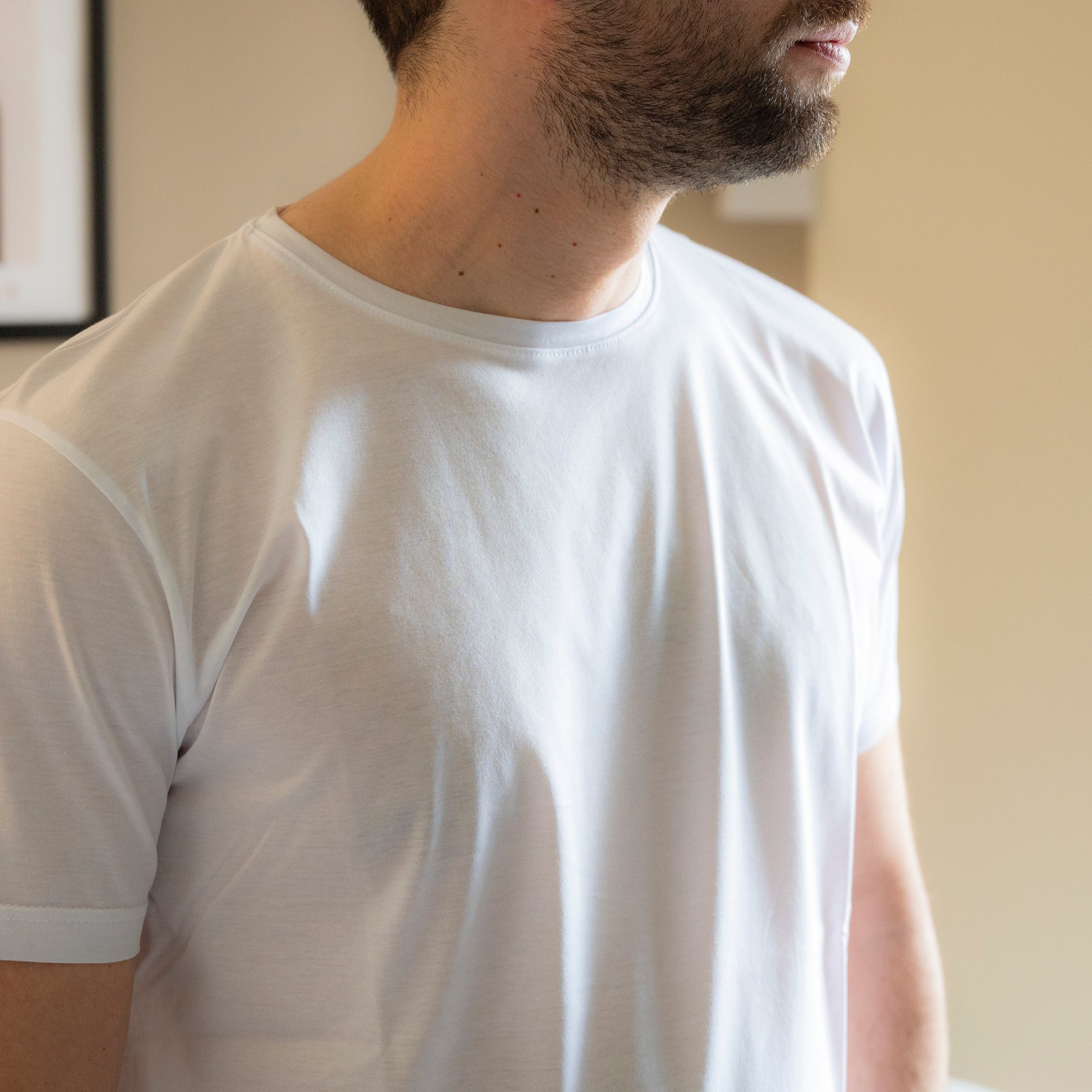 T-shirt Uomo Filo di Scozia Bianca