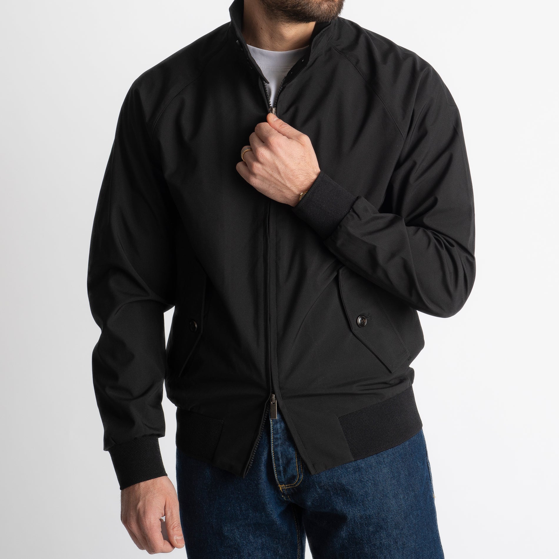 Giubbotto Bomber Tessuto Tecnico Nero