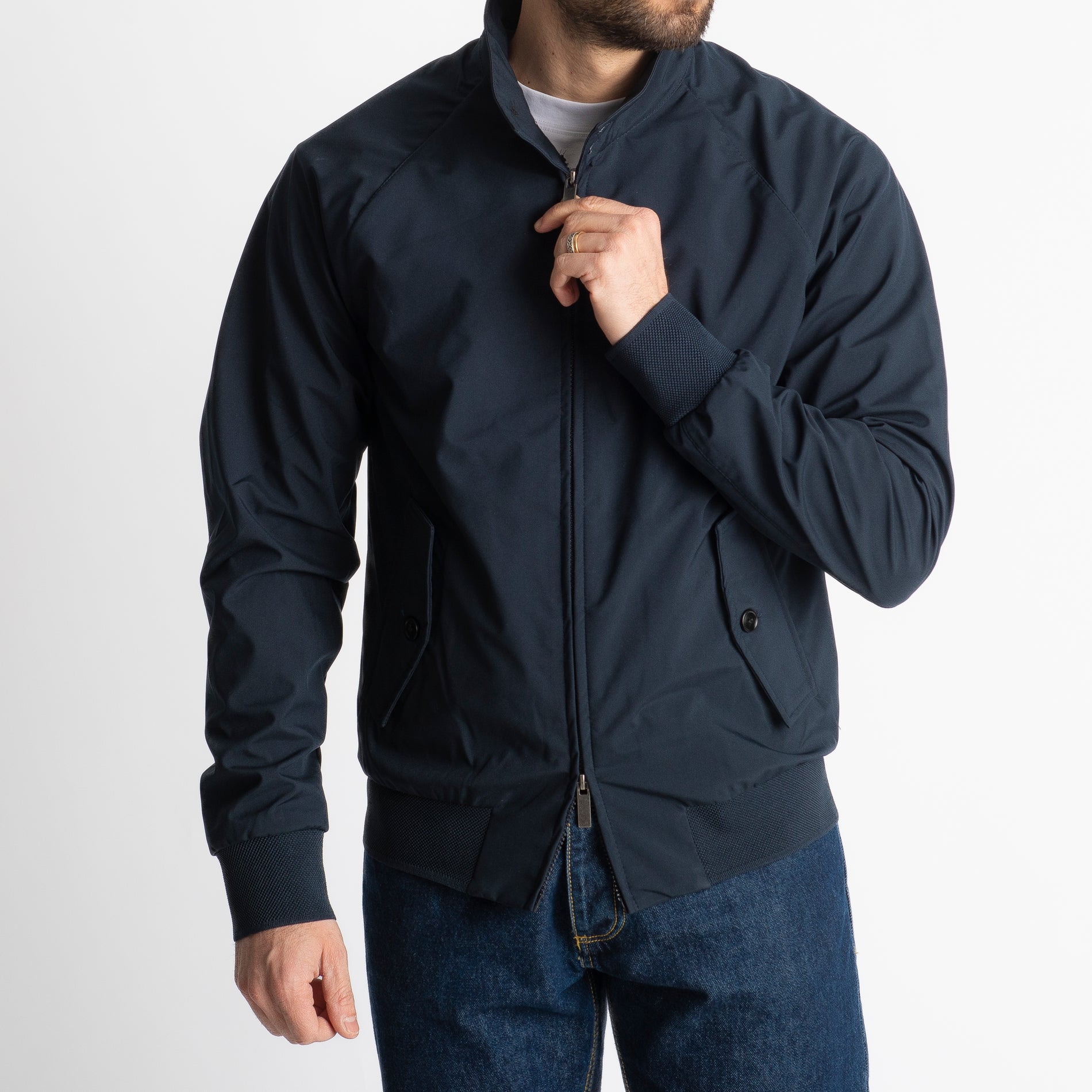 Giubbotto Bomber Tessuto Tecnico Blu