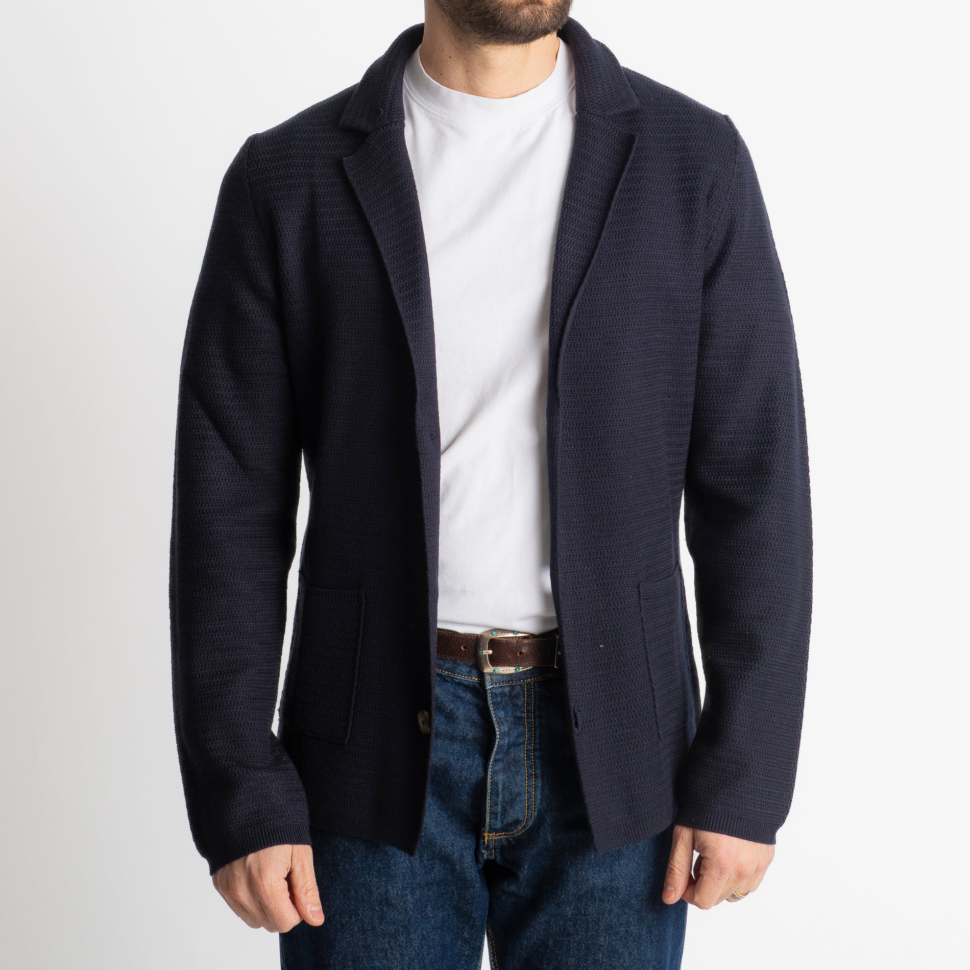 Giacca In Maglia Blu