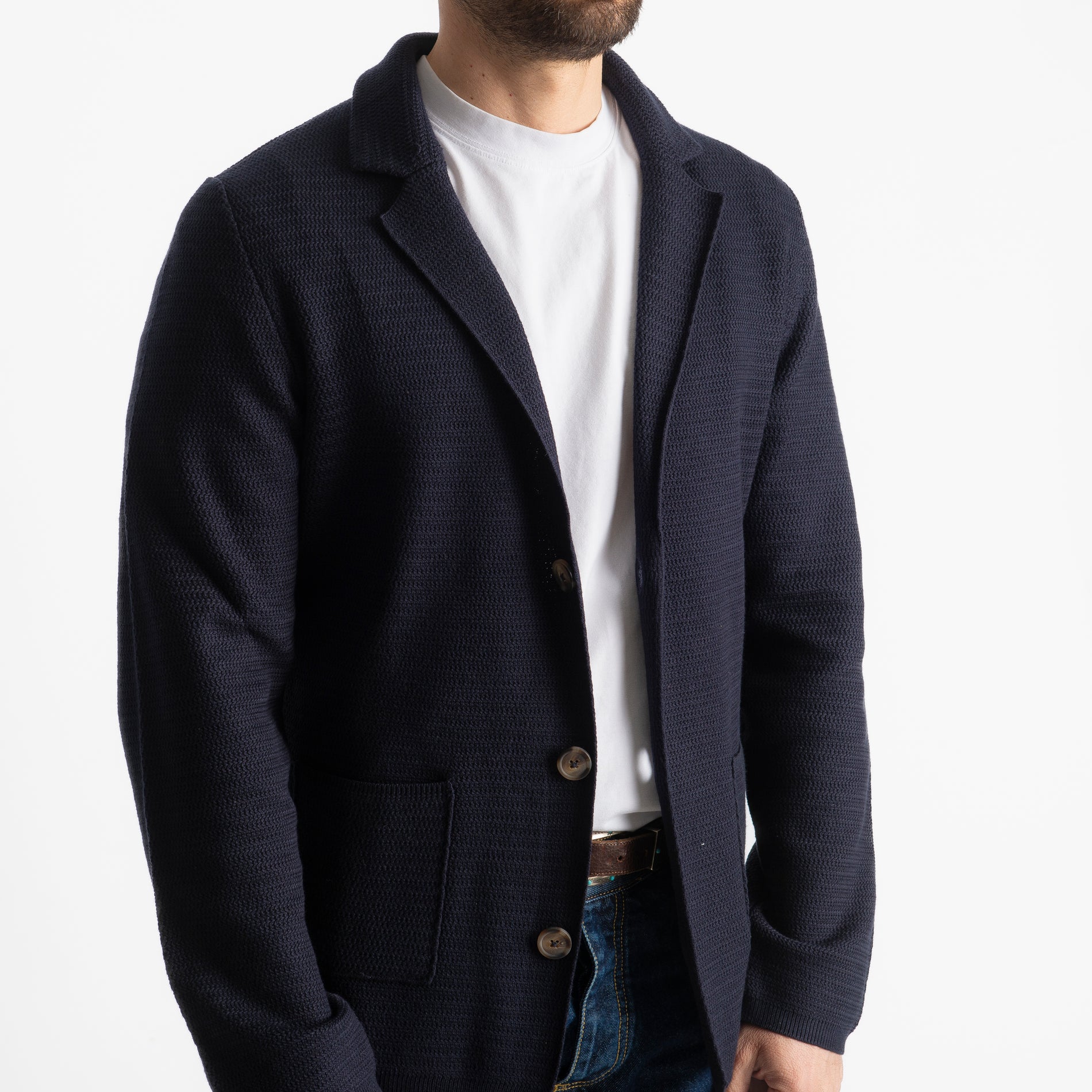 Giacca In Maglia Blu