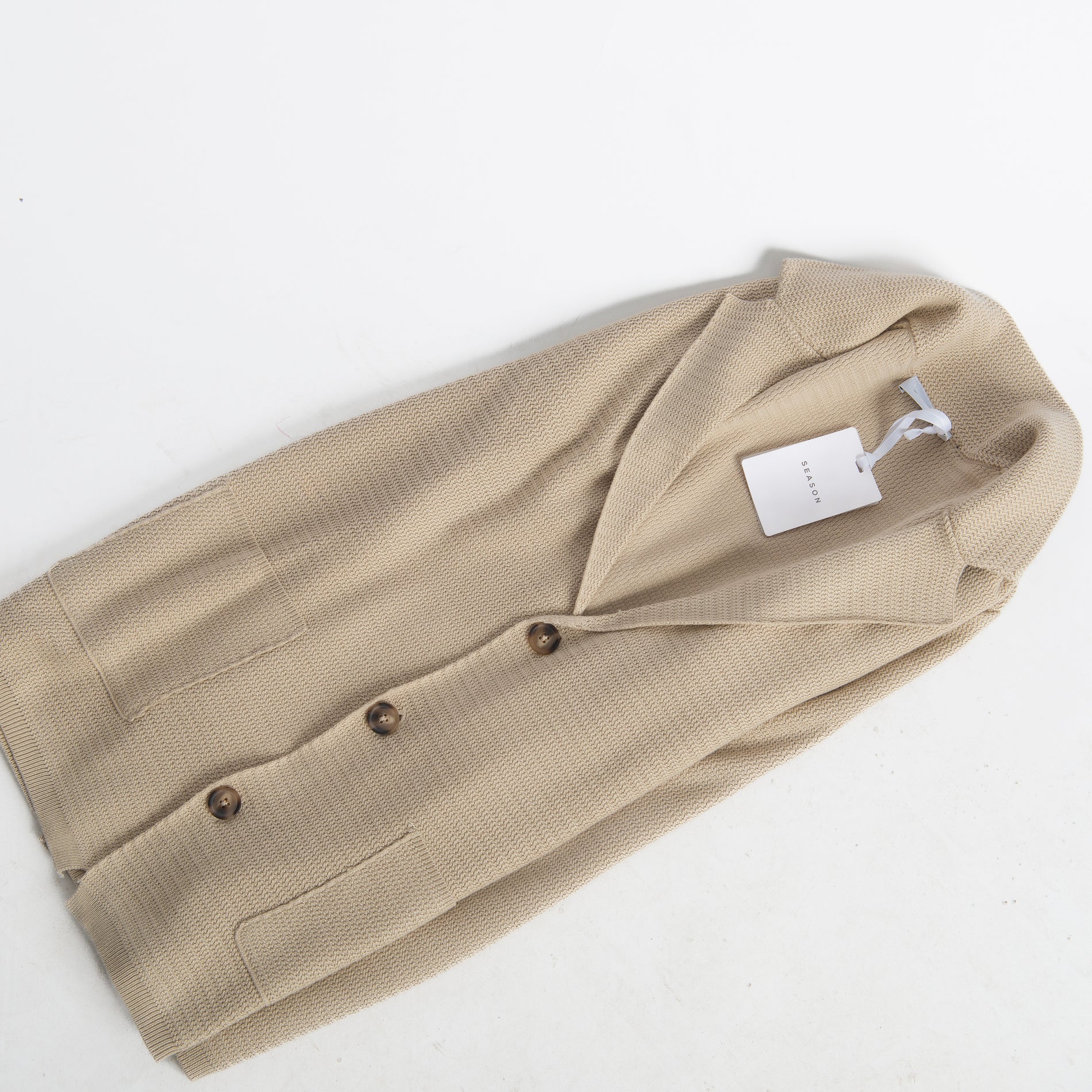 Giacca In Maglia Beige