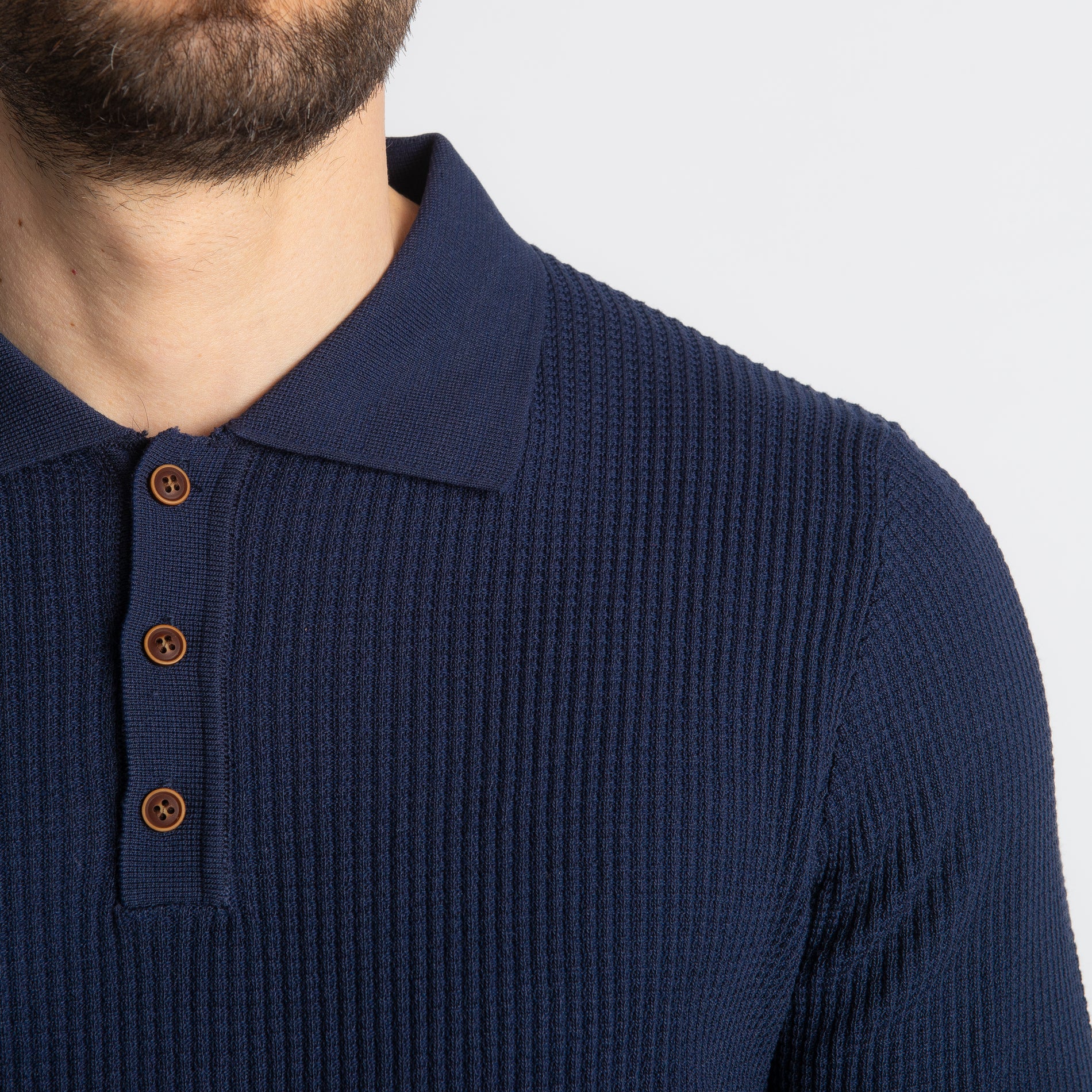 Polo Nido D' Ape 1019 Manica Lungha Blu