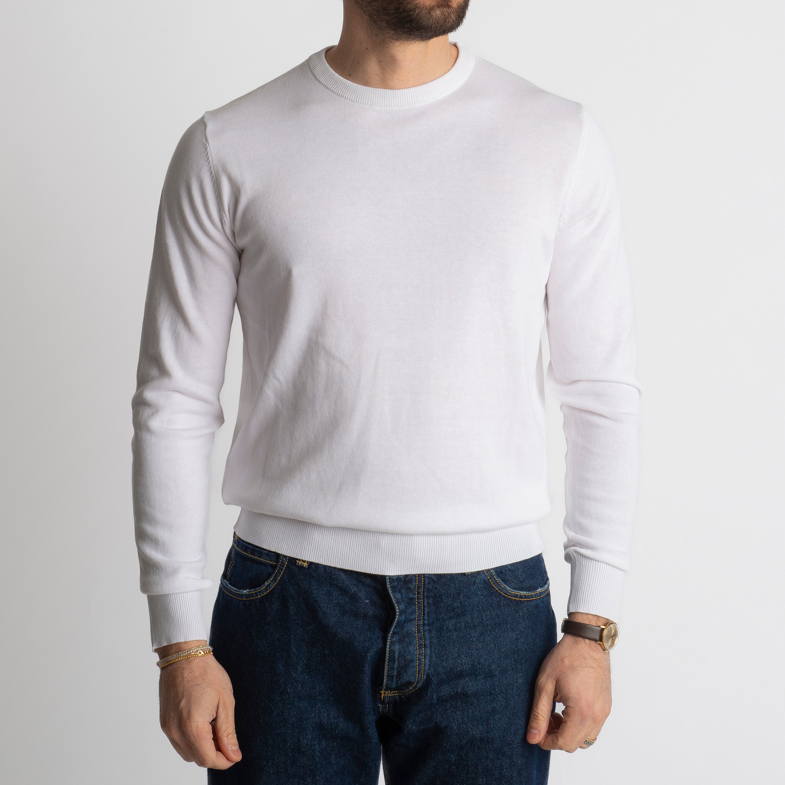 Maglioncino Girocollo Extrafine Luxury Bianco