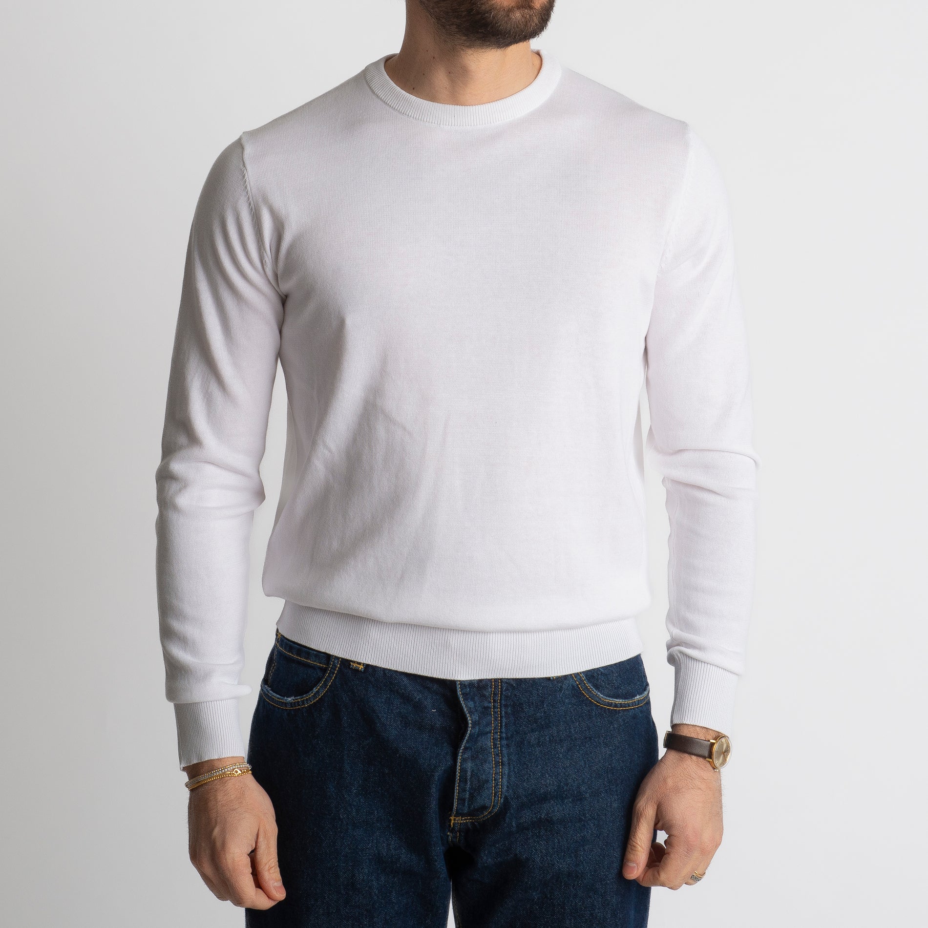 Maglioncino Girocollo Extrafine Luxury Bianco