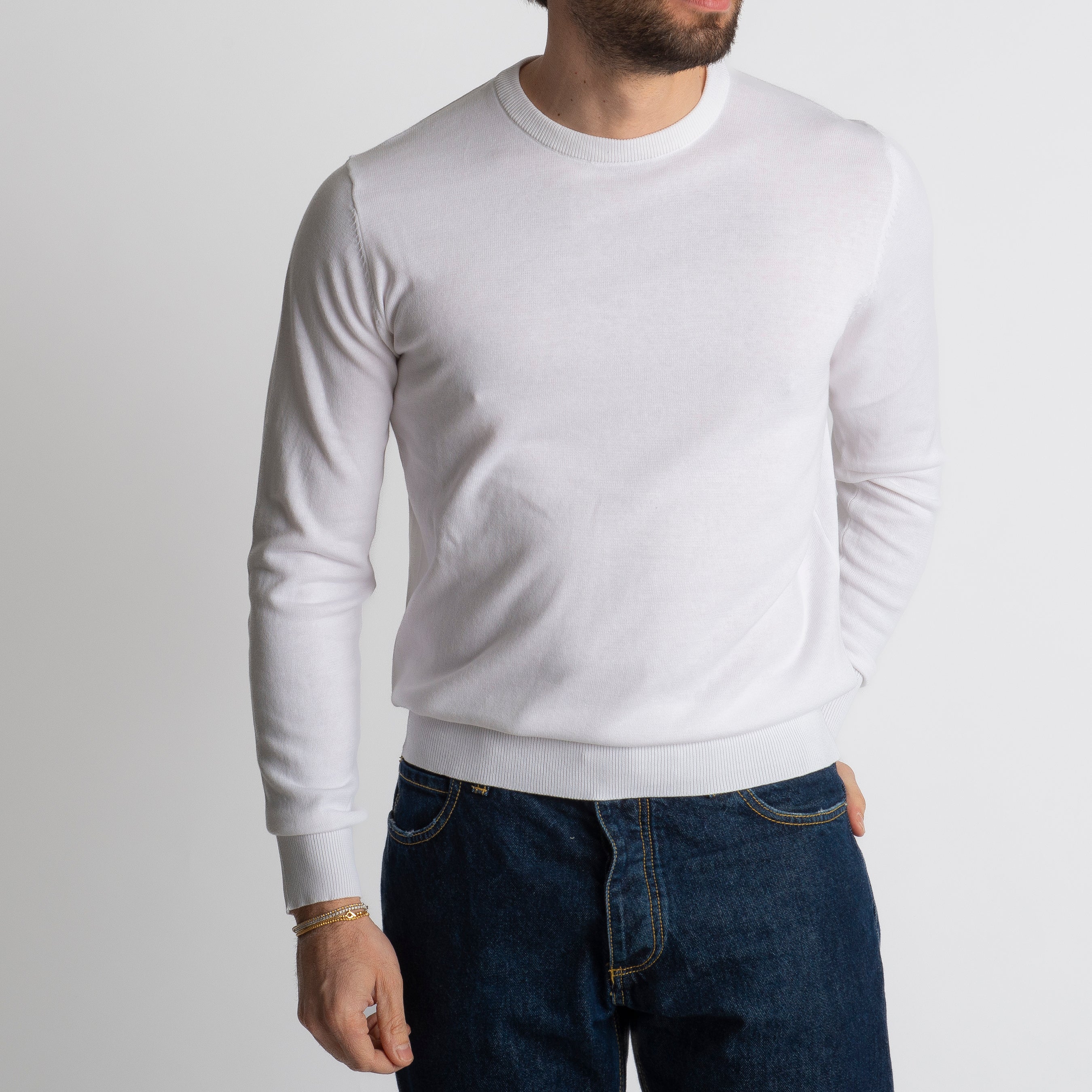 Maglioncino Girocollo Extrafine Luxury Bianco