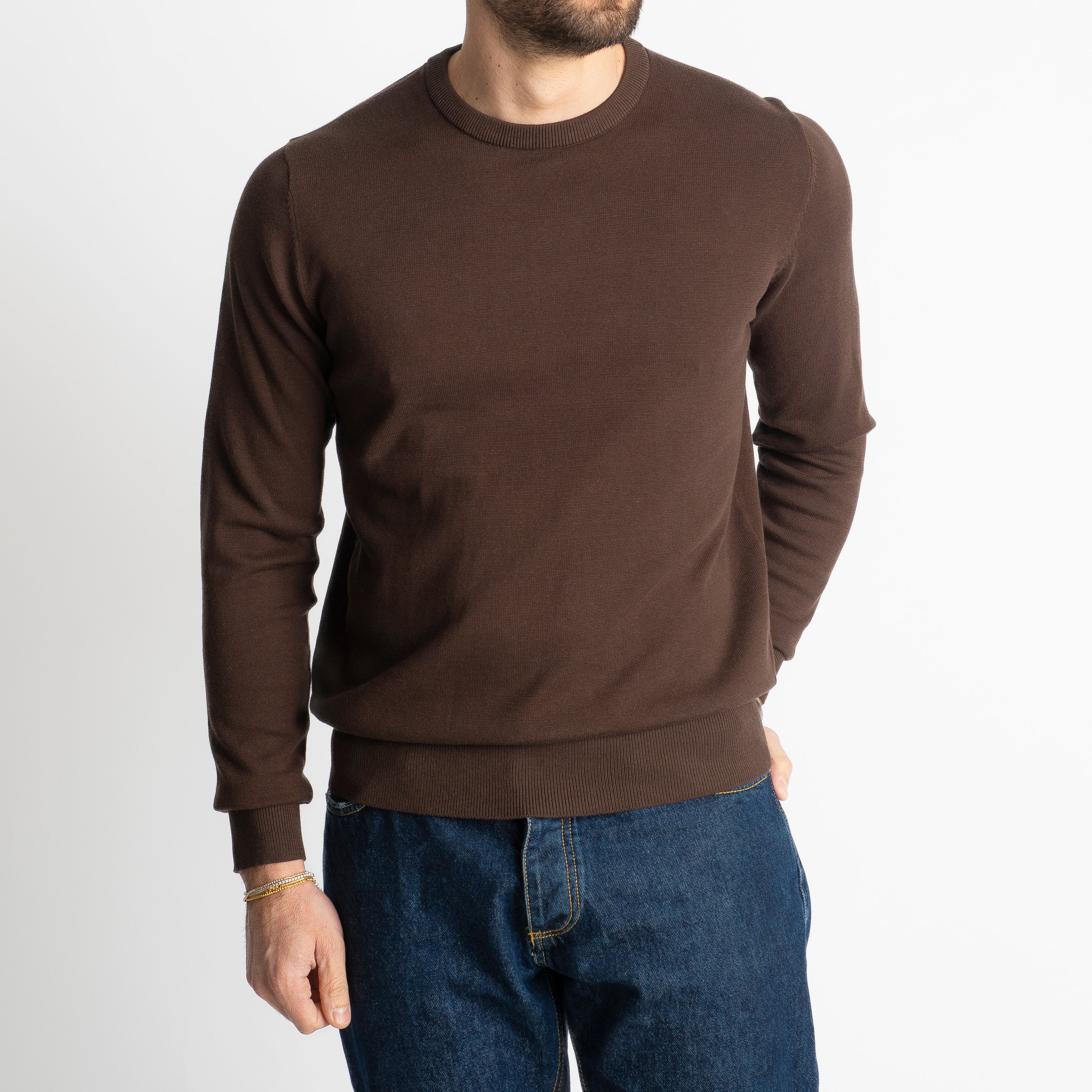 Maglioncino Girocollo Extrafine Luxury Moro
