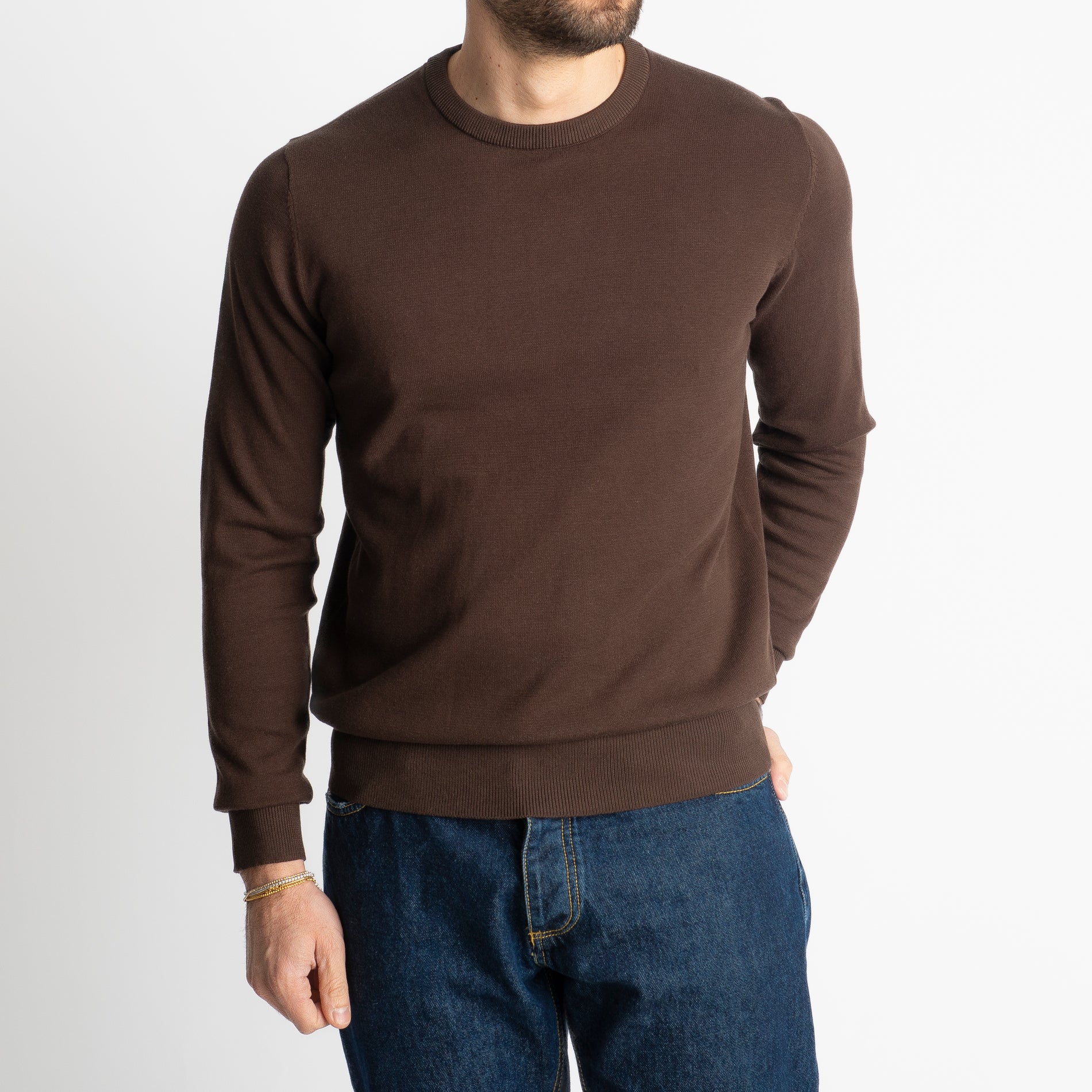 Maglioncino Girocollo Extrafine Luxury Moro