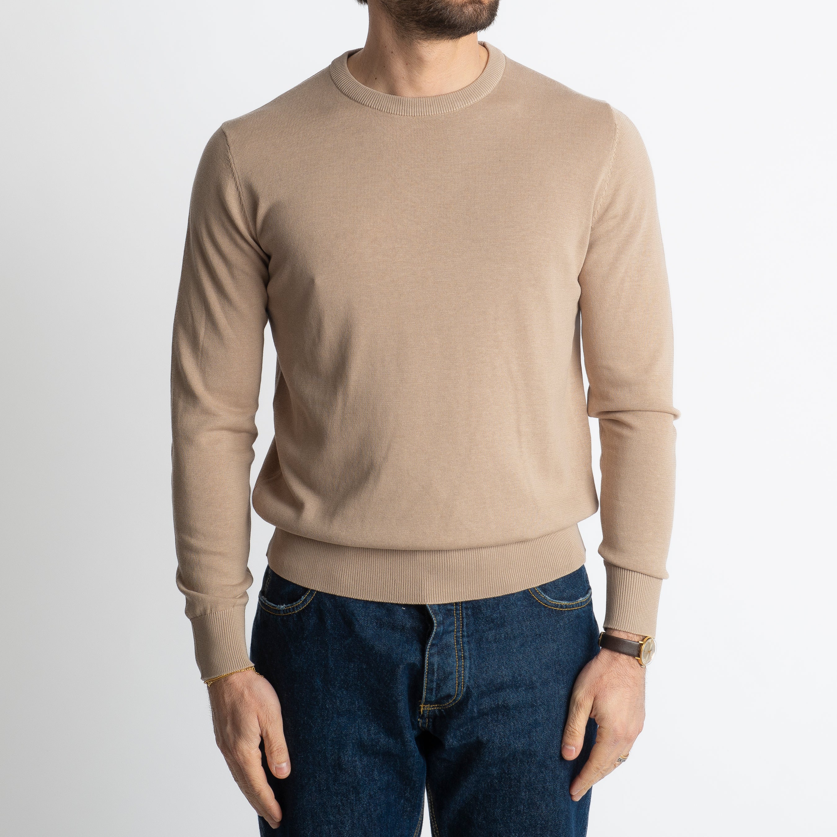 Maglioncino Girocollo Extrafine Luxury Beige