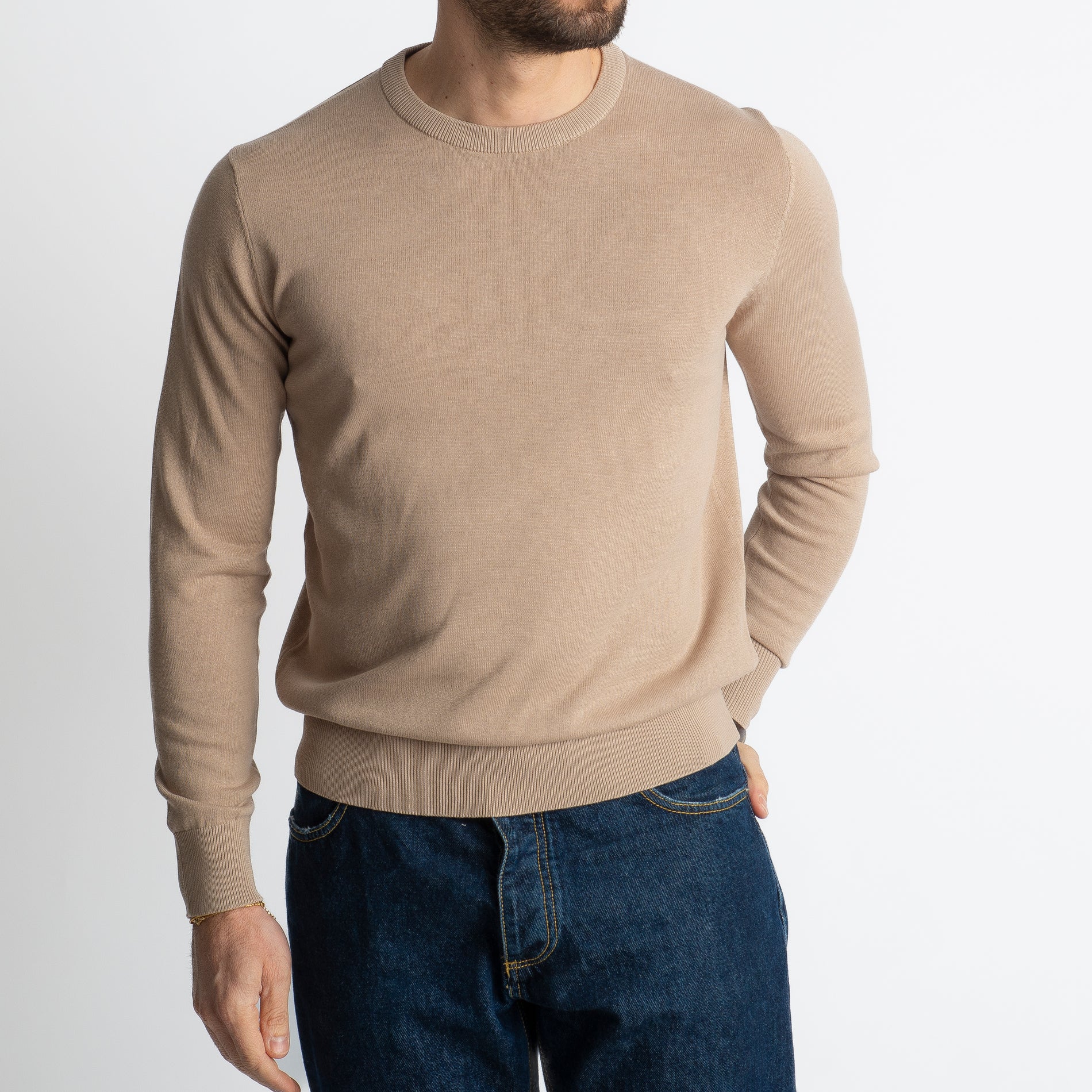 Maglioncino Girocollo Extrafine Luxury Beige