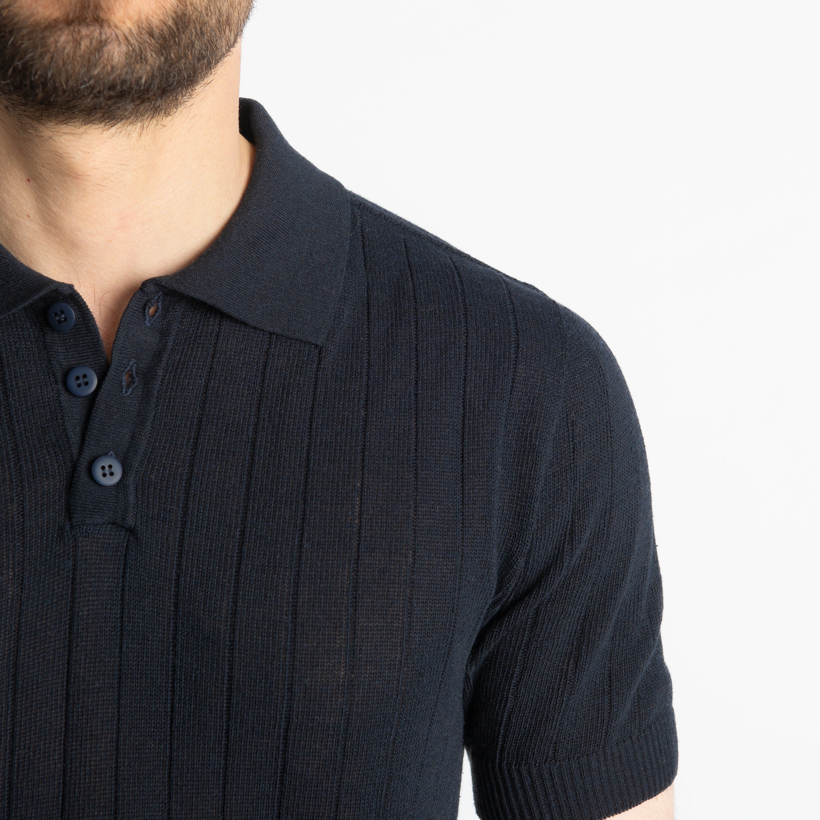 Polo In Filo A Coste Blu