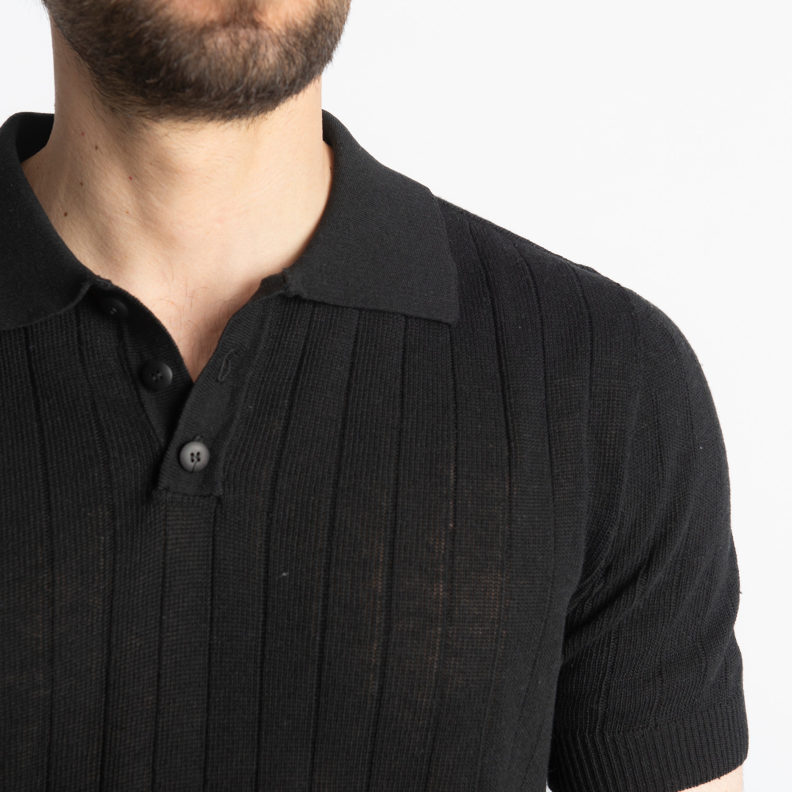 Polo In Filo A Coste Nero
