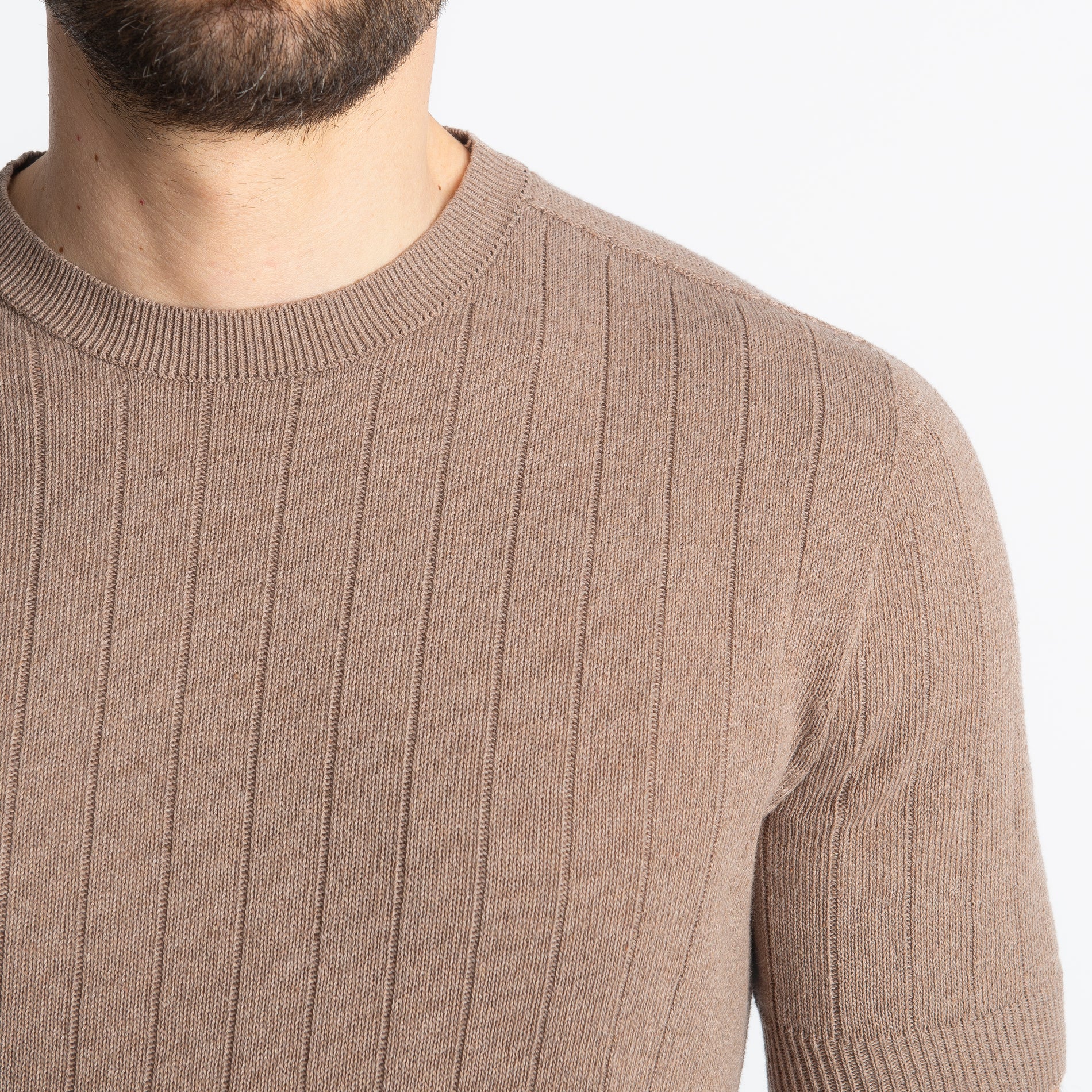 T-shirt In Filo A Coste Fango