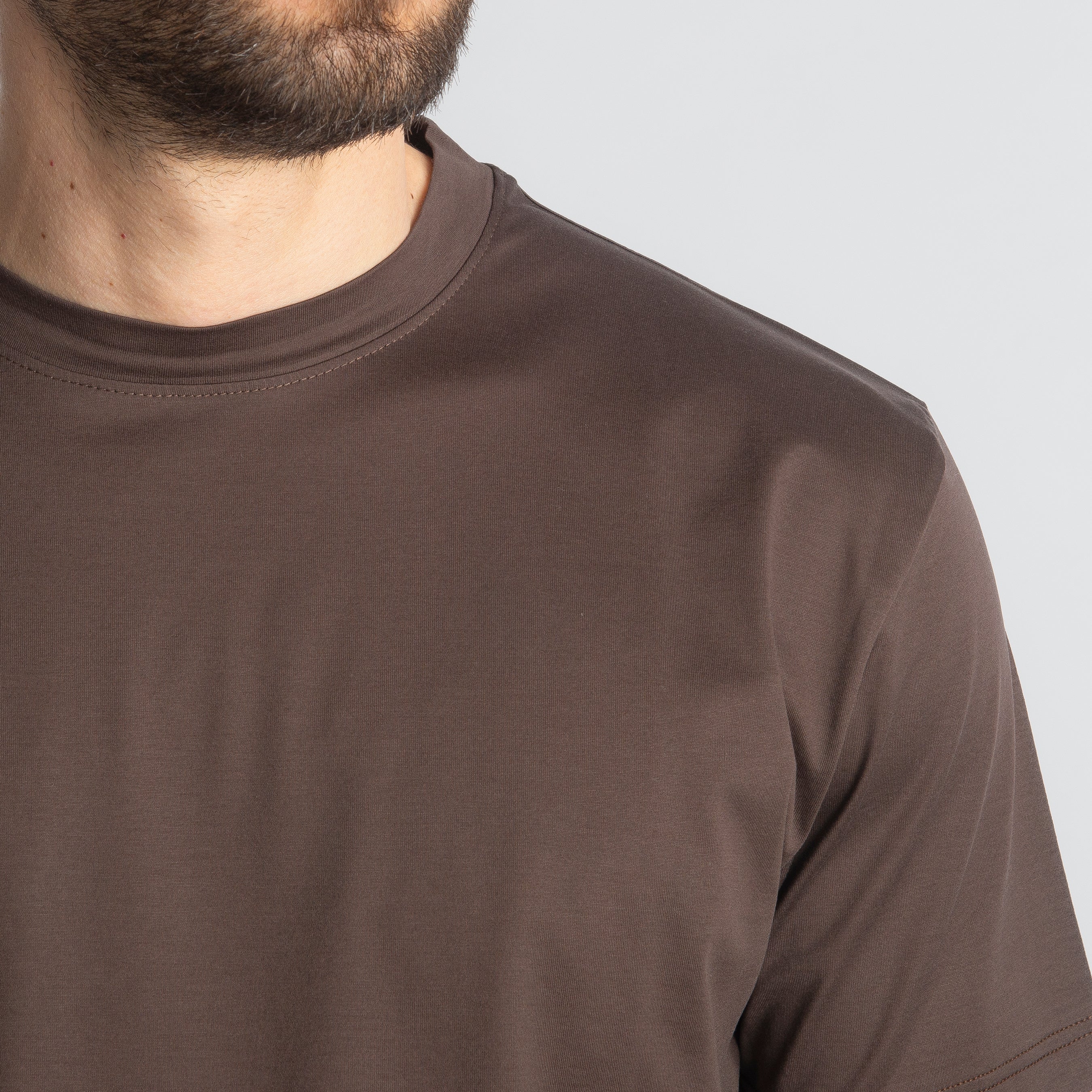 T-shirt In Filo Di Scozia Mercerizzato Moro
