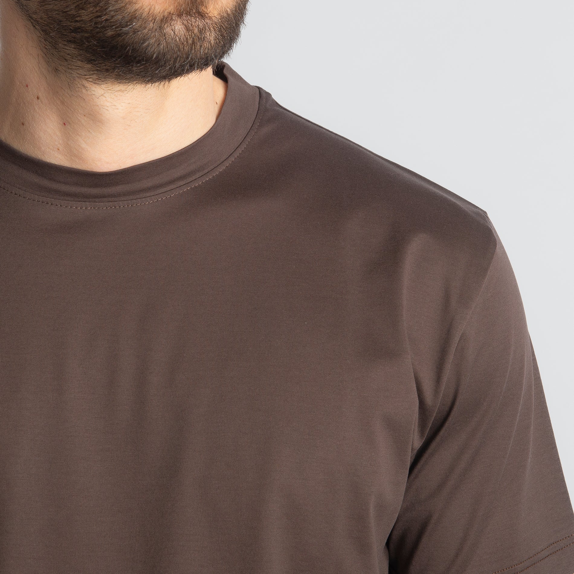 T-shirt In Filo Di Scozia Mercerizzato Moro