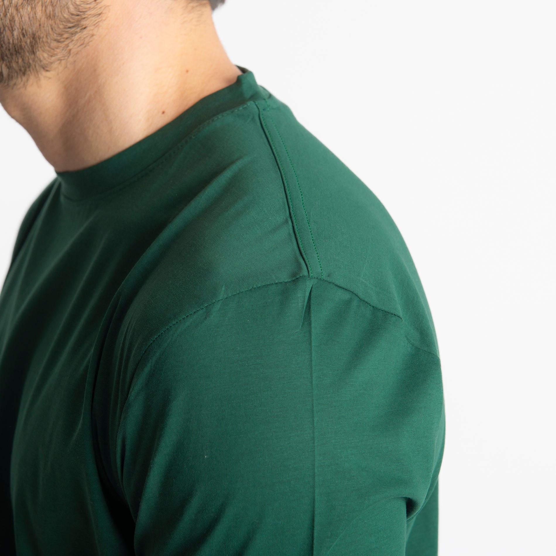 T-shirt In Filo Di Scozia Mercerizzato Verde Loden