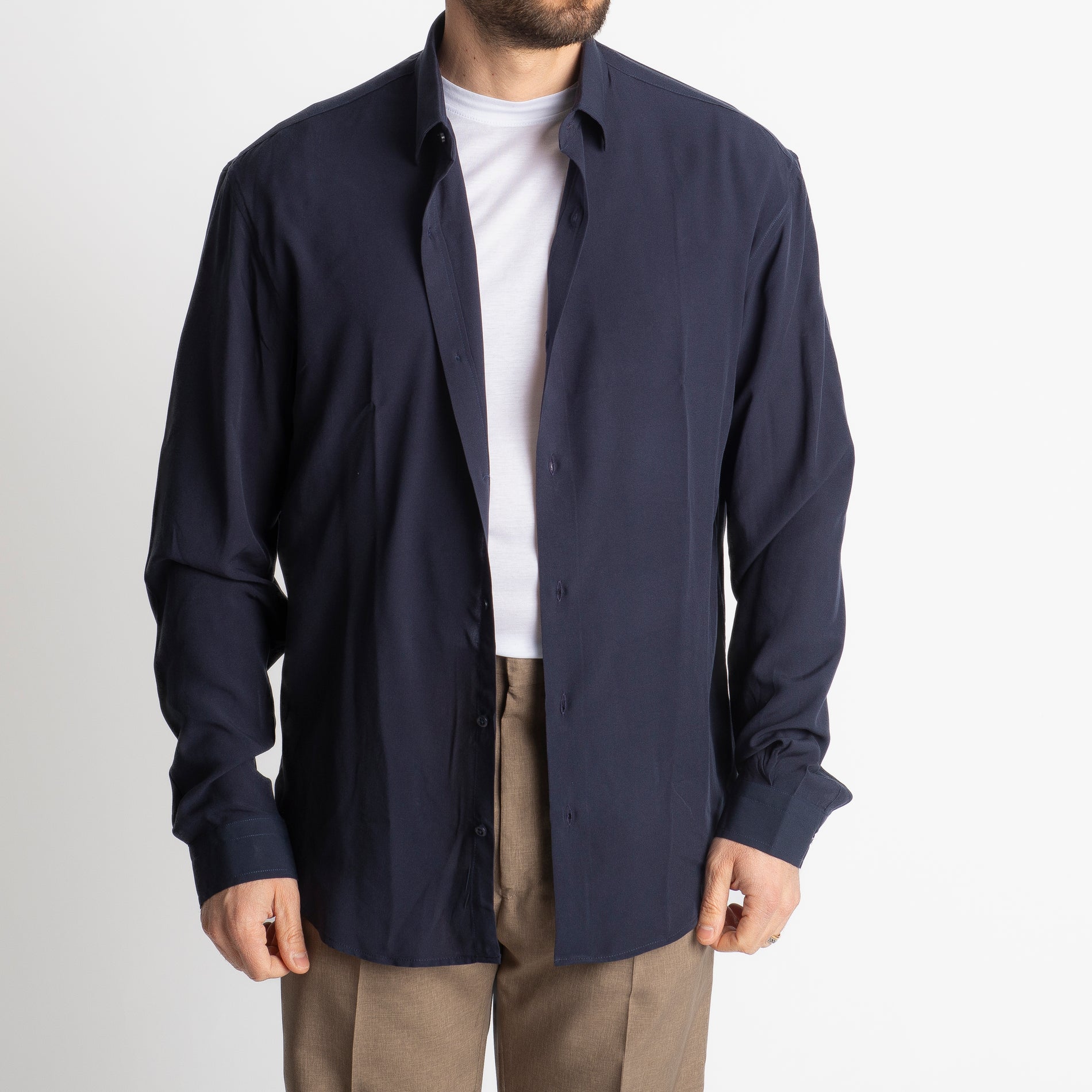 Camicia in Viscosa Over Blu