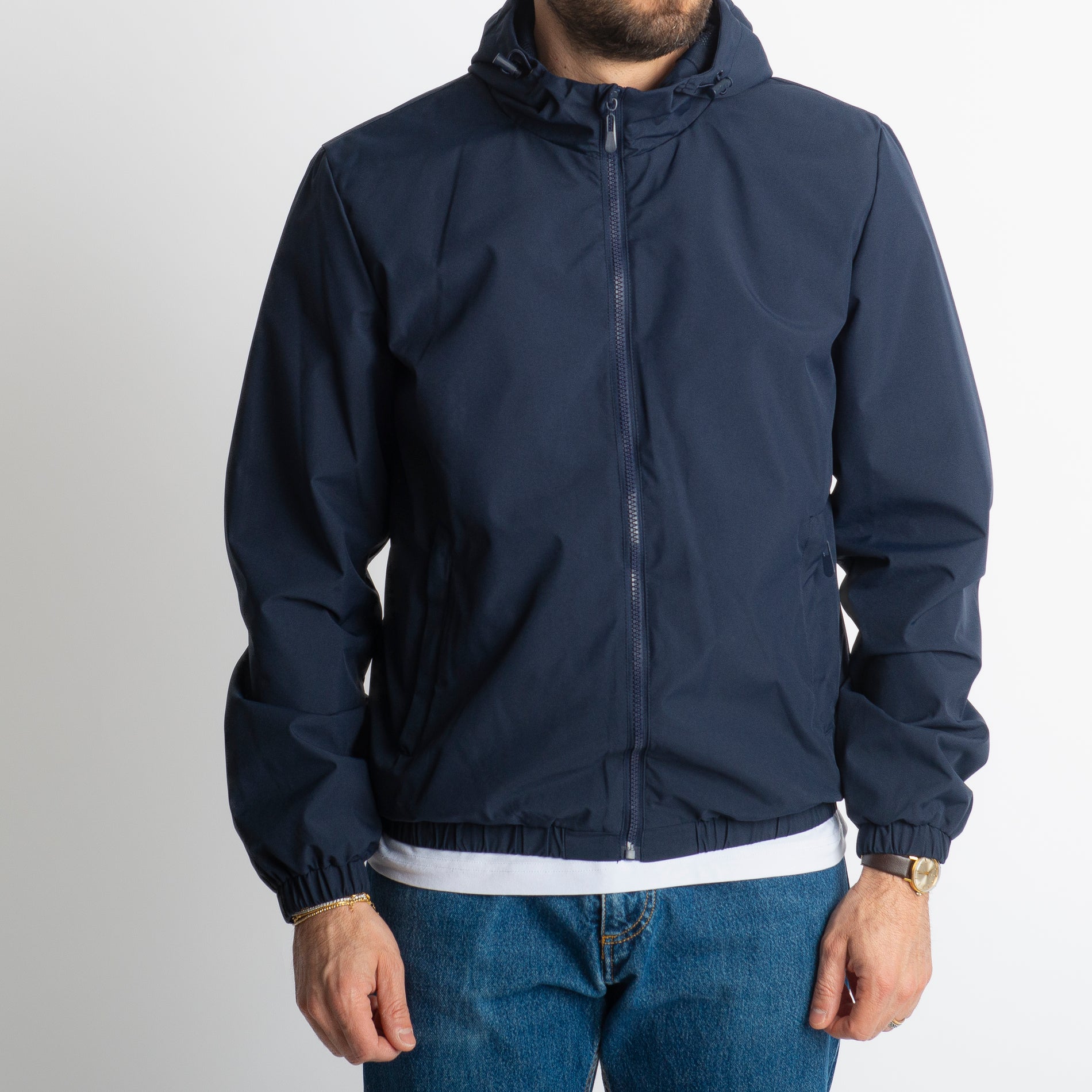 Giacca Antivento con Cappuccio Blu