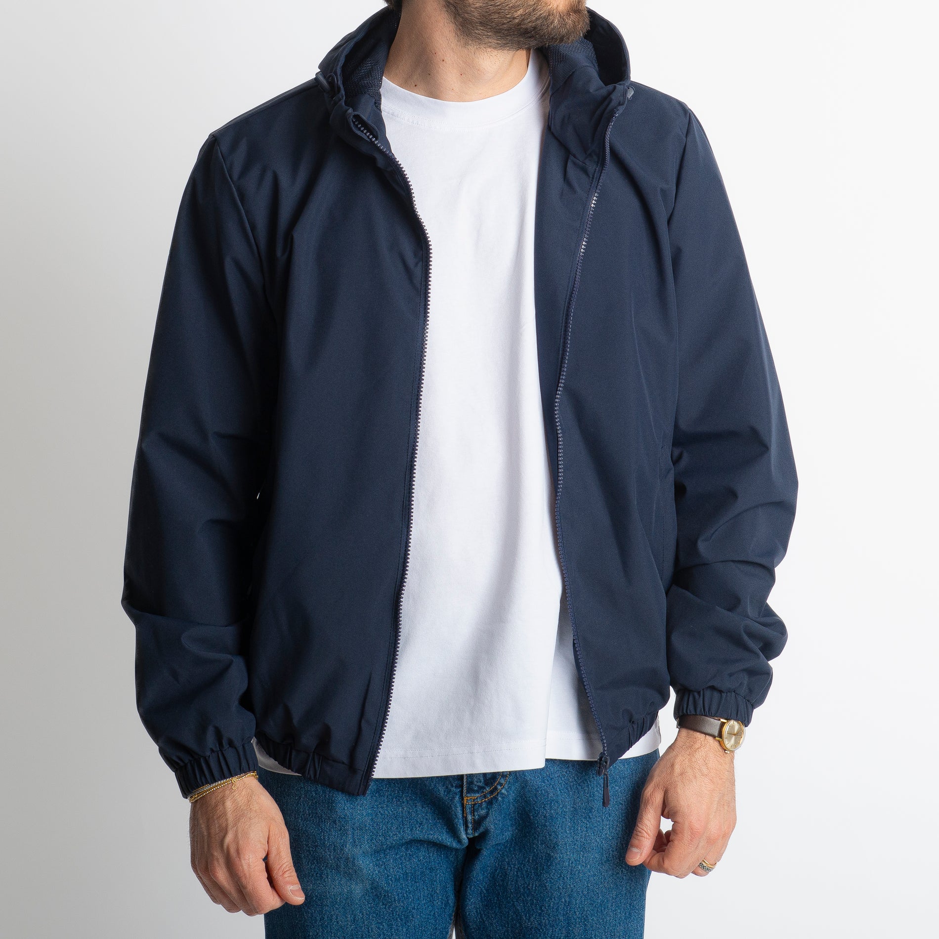 Giacca Antivento con Cappuccio Blu