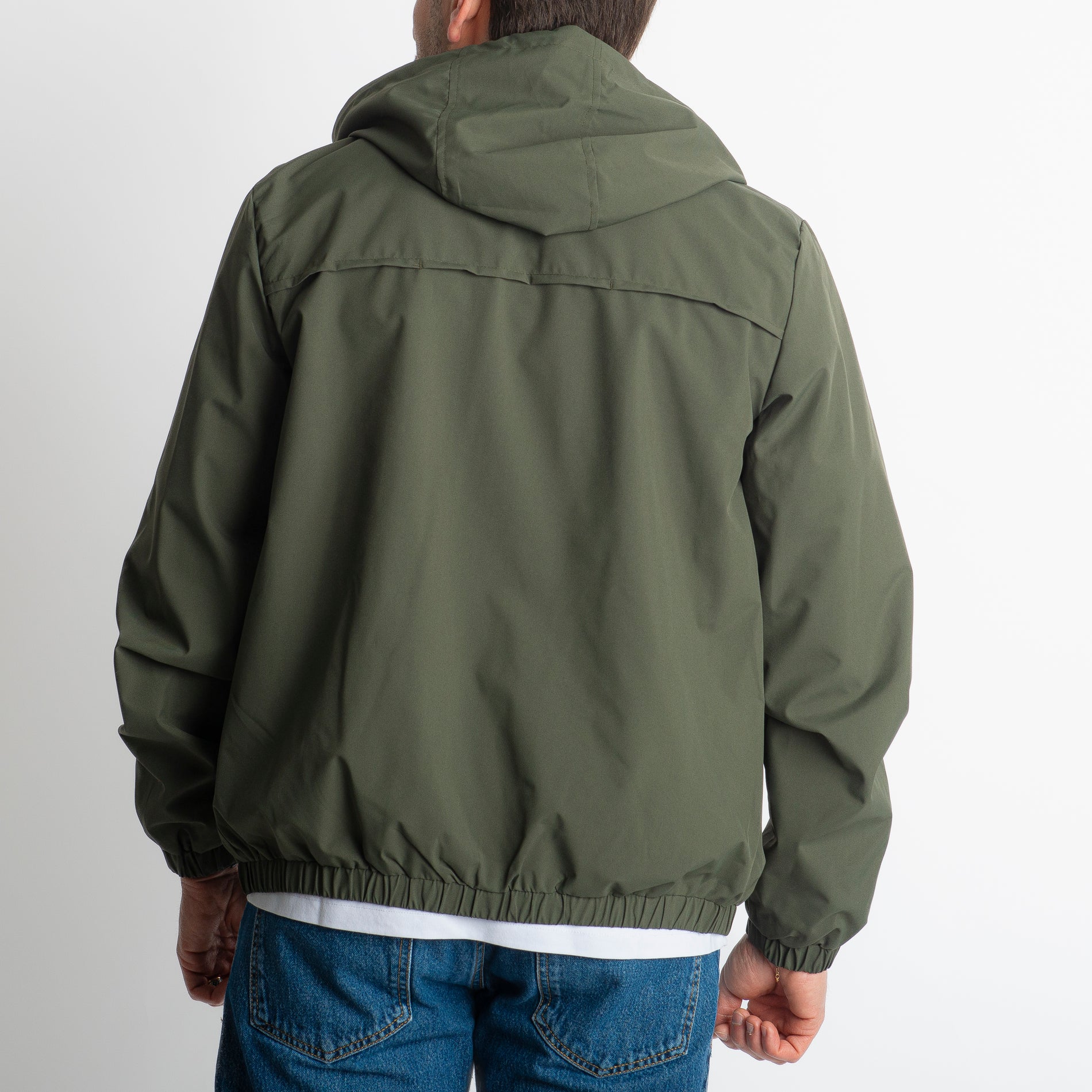 Giacca Antivento con Cappuccio Verde