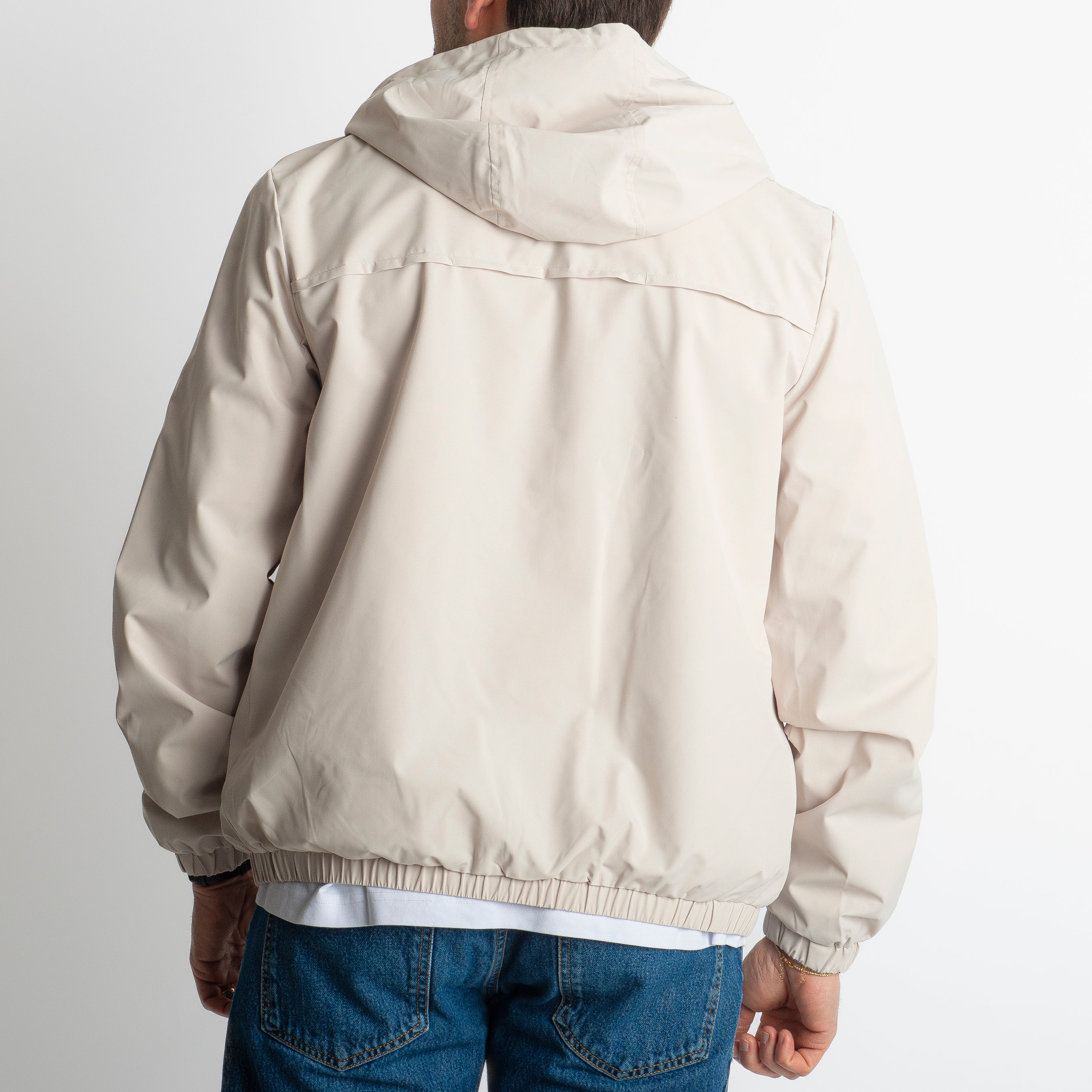 Giacca Antivento con Cappuccio Beige