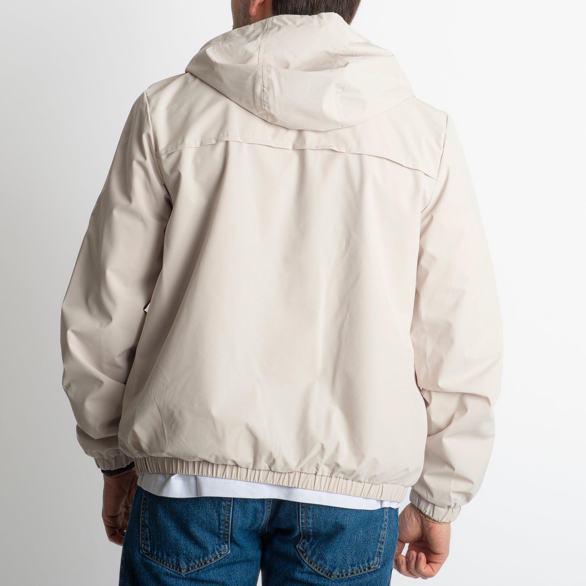 Giacca Antivento con Cappuccio Beige