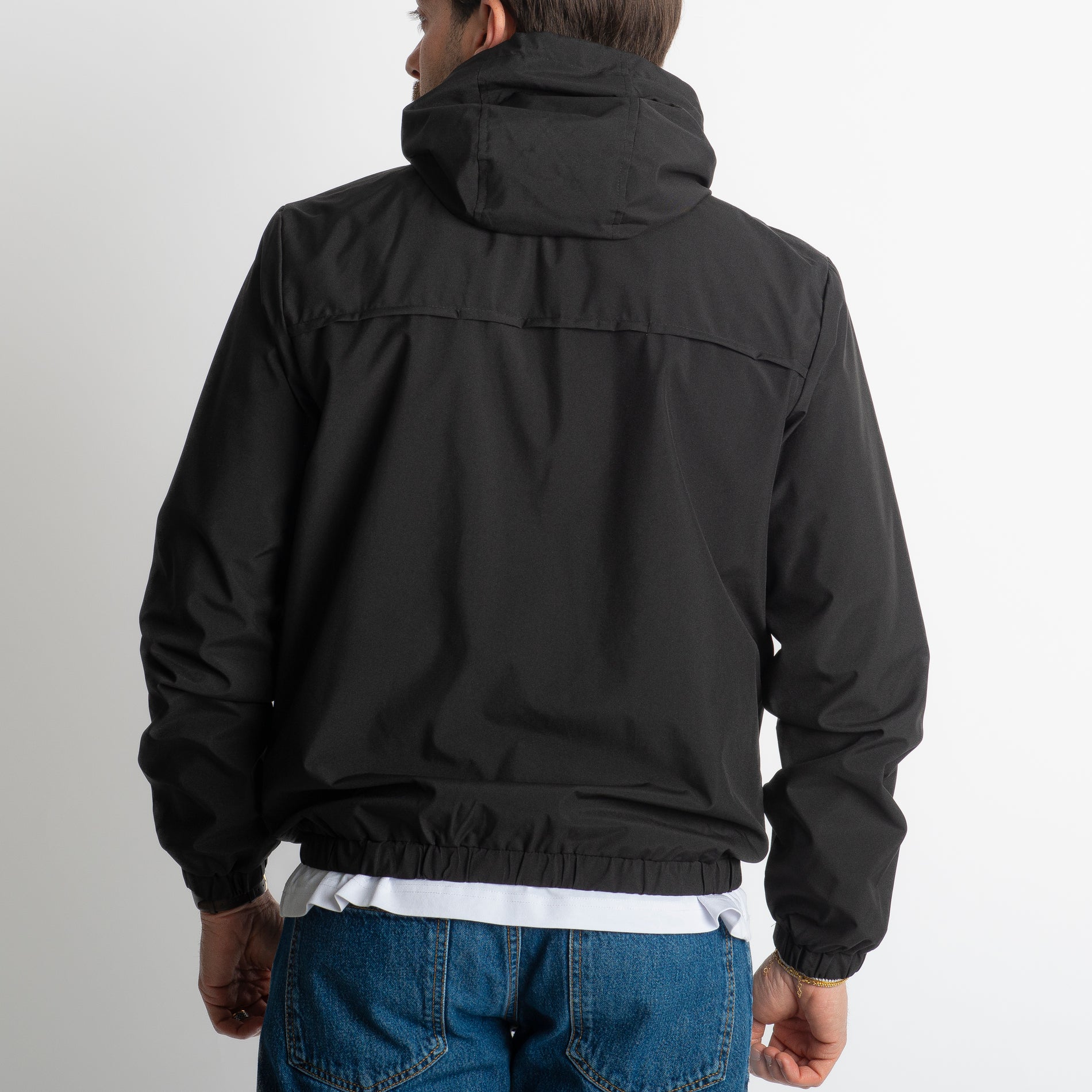 Giacca Antivento con Cappuccio Nero