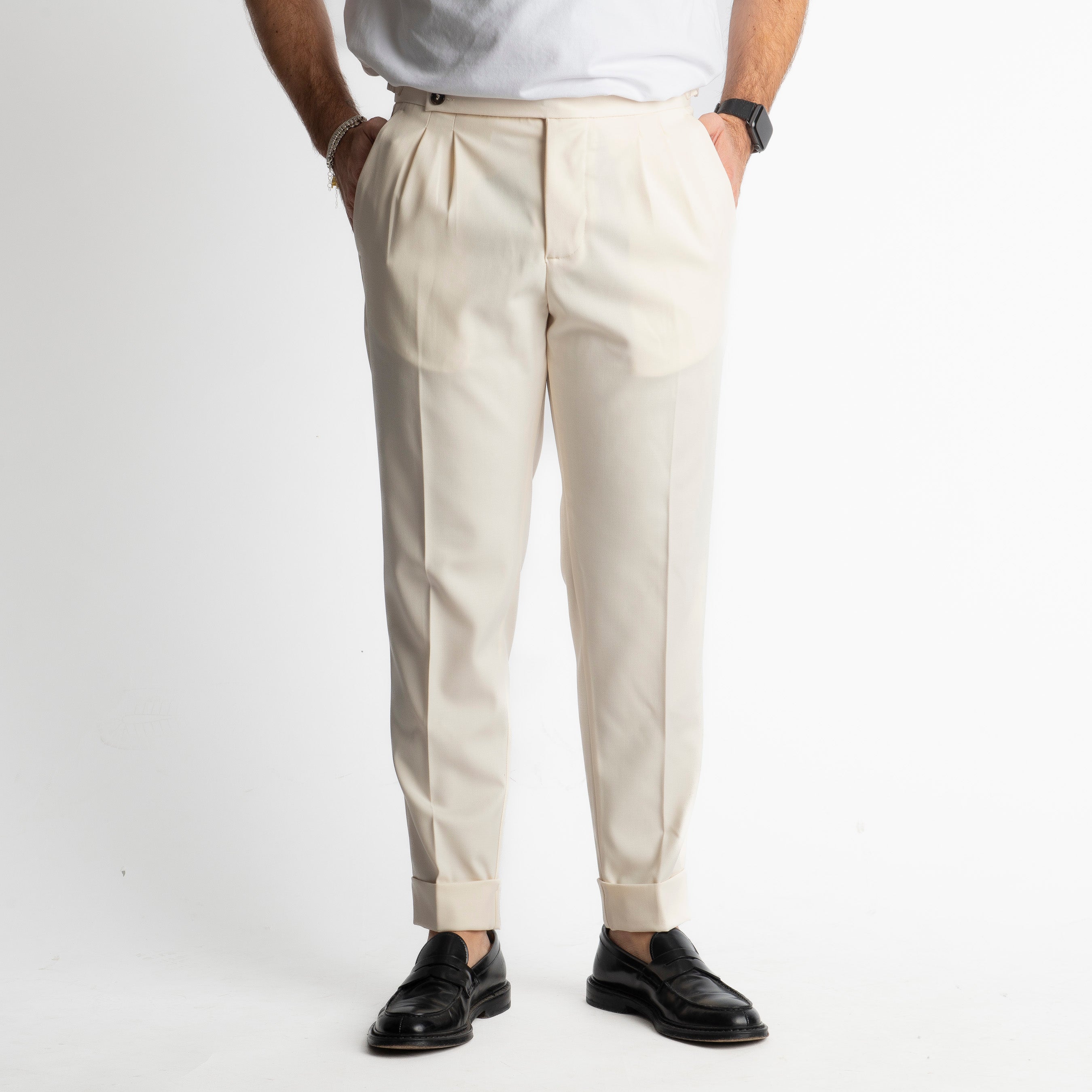 Pantalone Pisa Con Fibbia Burro