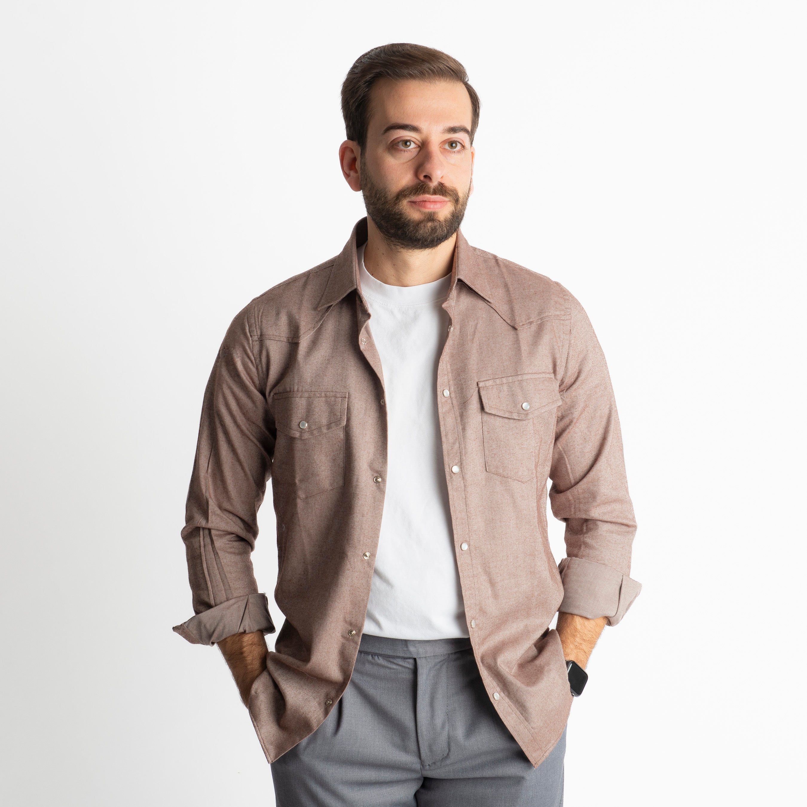 Camicia Texana in Flanella Moro