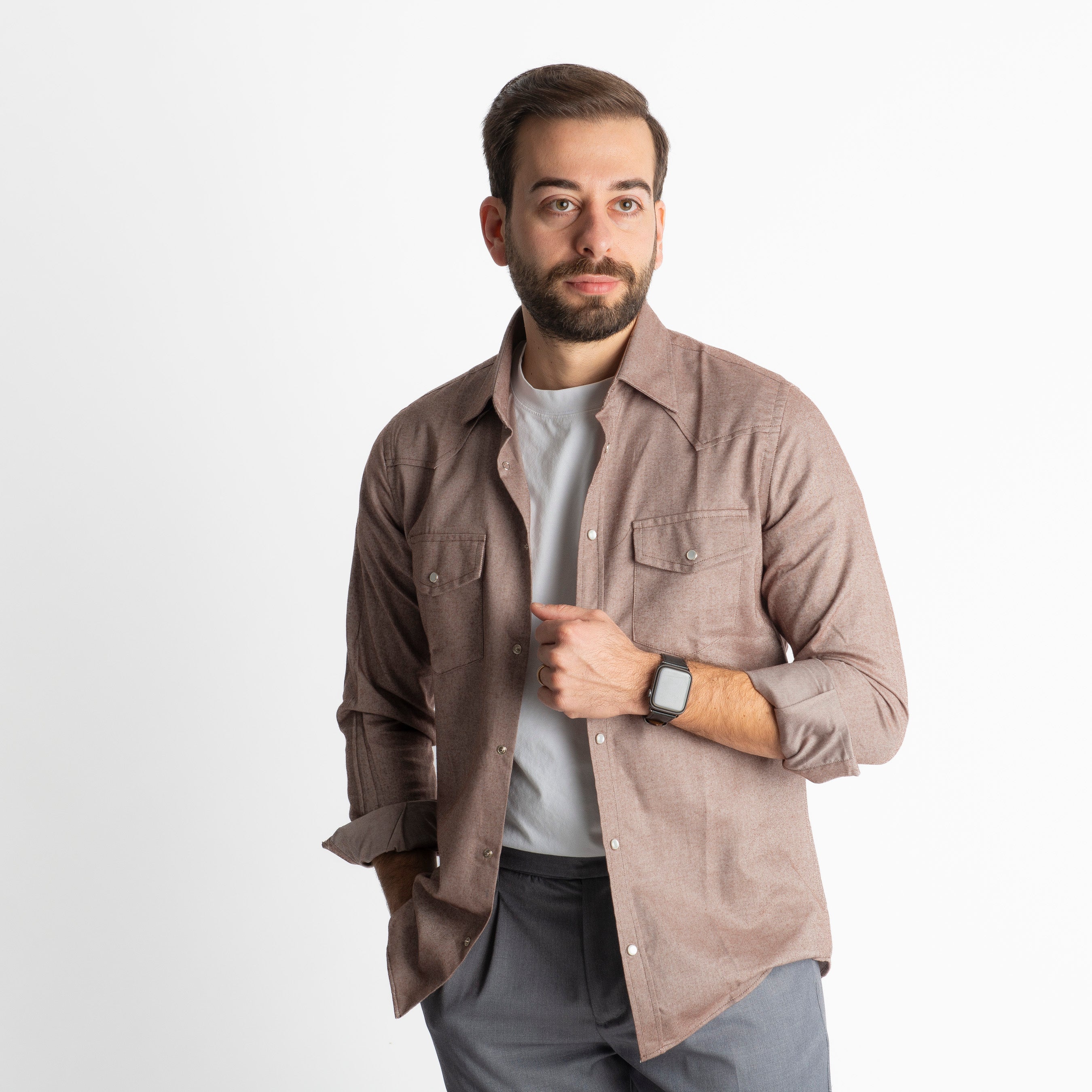 Camicia Texana in Flanella Moro